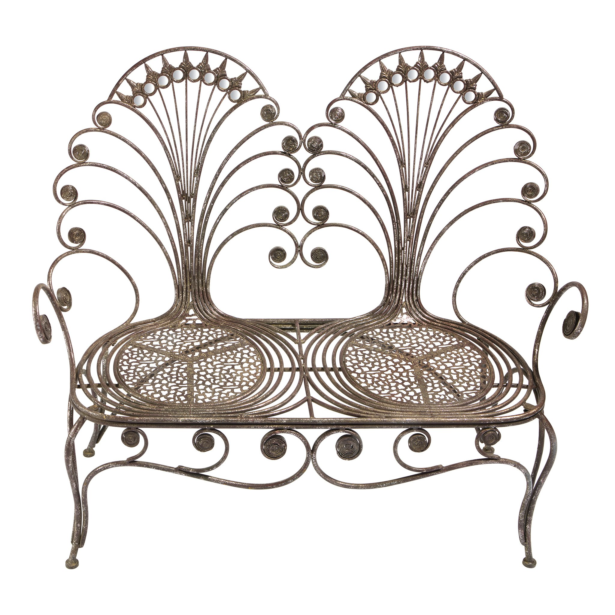 Toscano - Grand Peacock Garden Bench in Iron