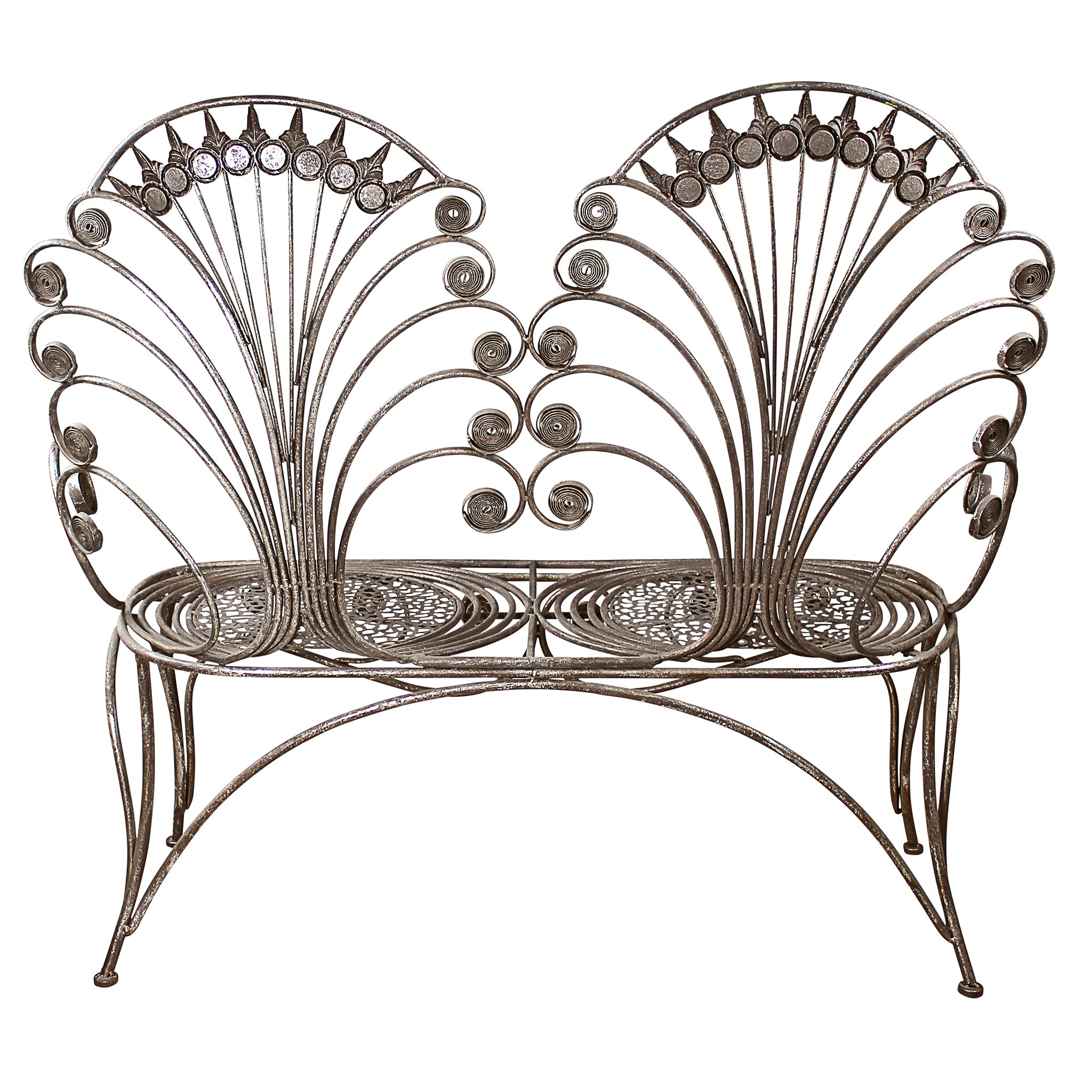 Toscano - Grand Peacock Garden Bench in Iron