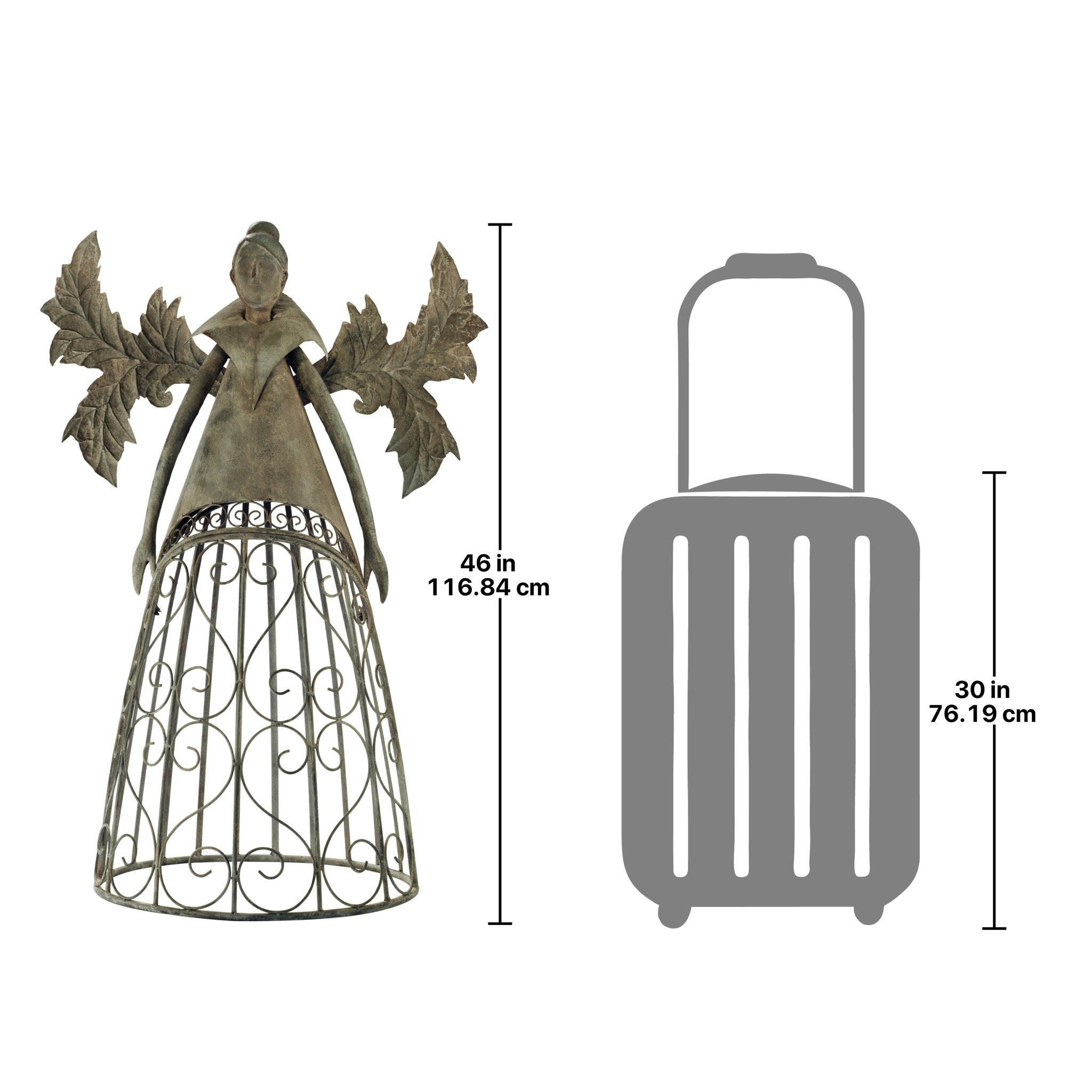 Toscano - Tempest the Garden Trellis Fairy in Bronze, Metal