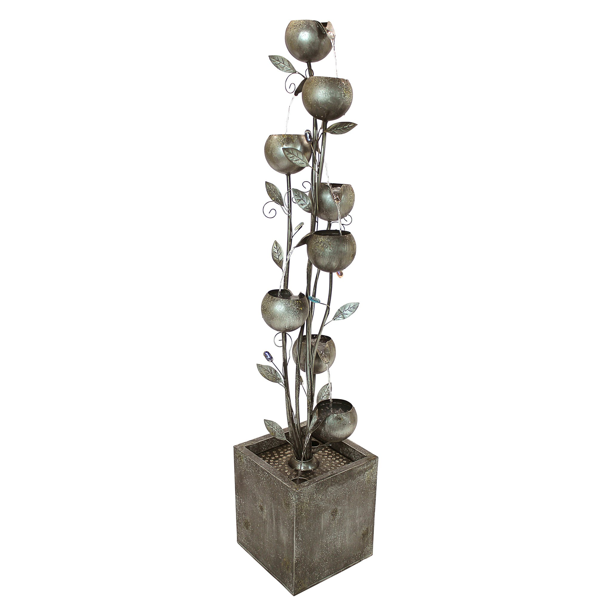 Toscano - Abstract Floral Cascading Tower Fountain