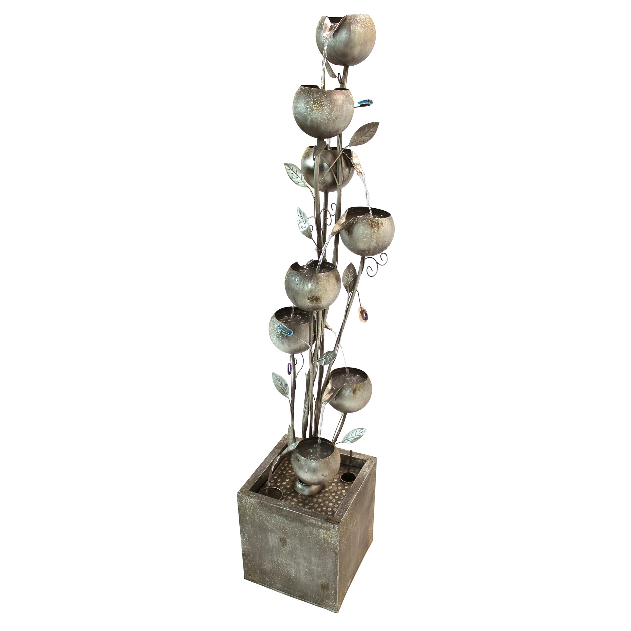 Toscano - Abstract Floral Cascading Tower Fountain