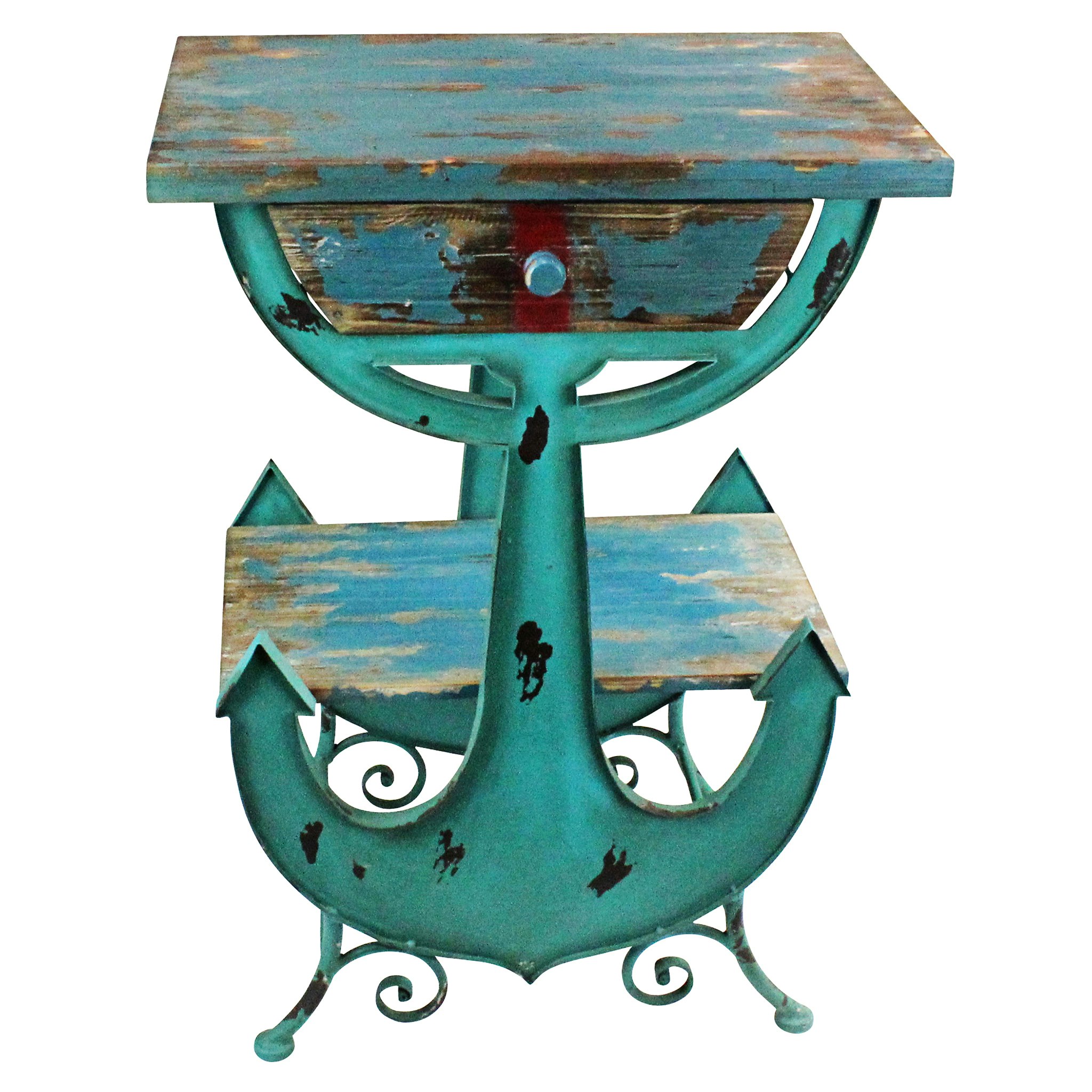 Toscano - Anchors Aweigh Vintage Coastal Sculptural Side Table in Iron