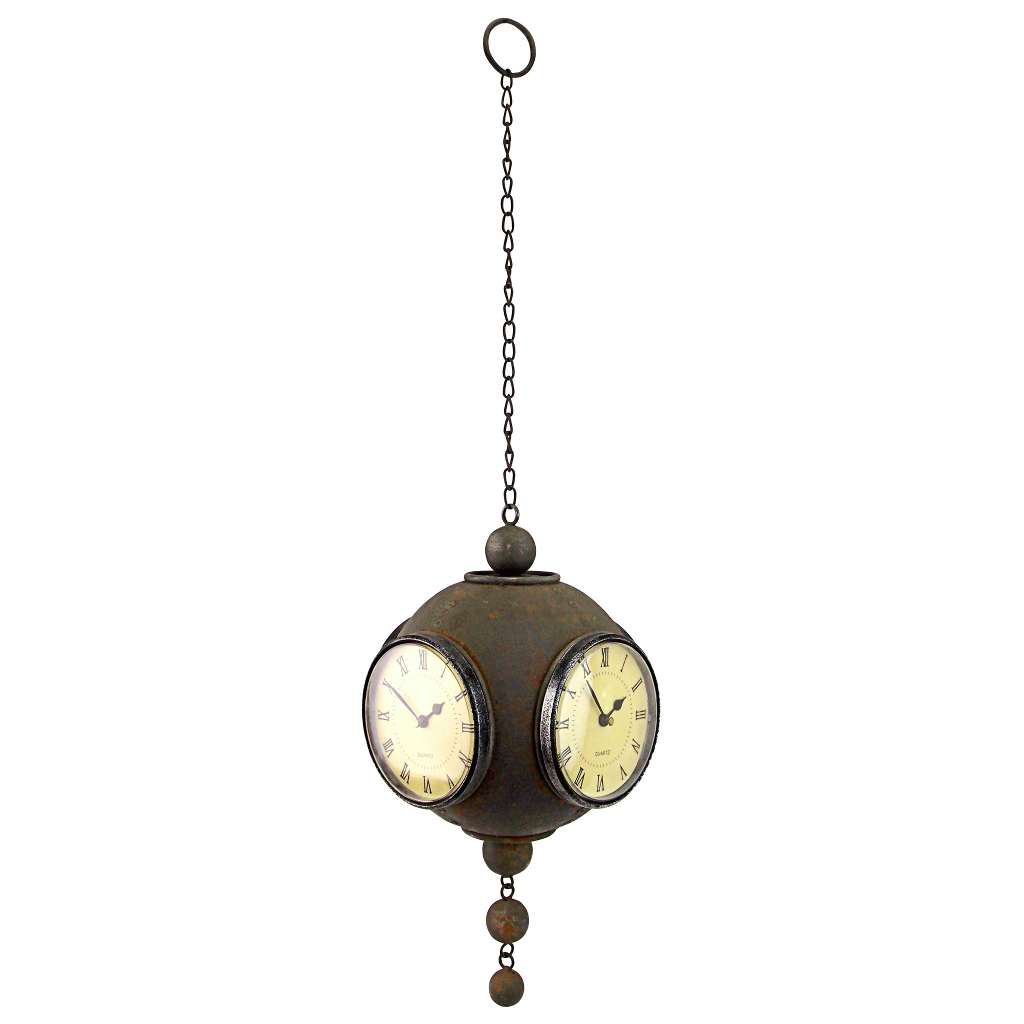 Toscano - Victorian Grunge Four-Sided Hanging Spherical Clock