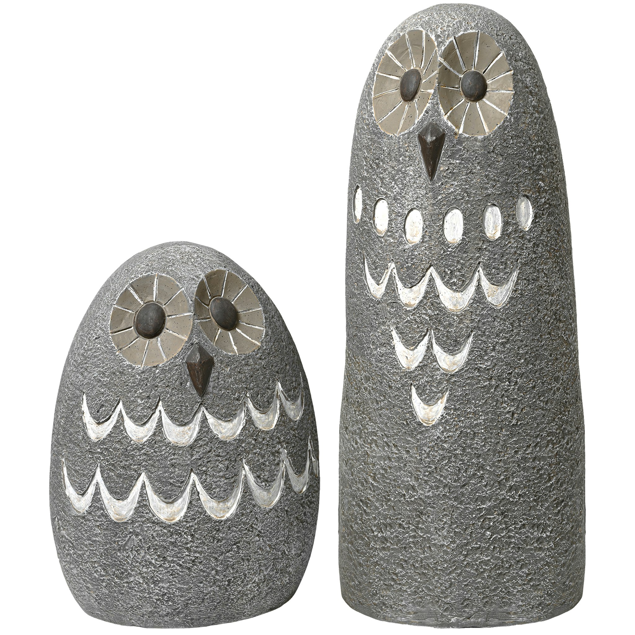 Toscano - Set of 2 Ogling Outdoor Owls Garden Statues