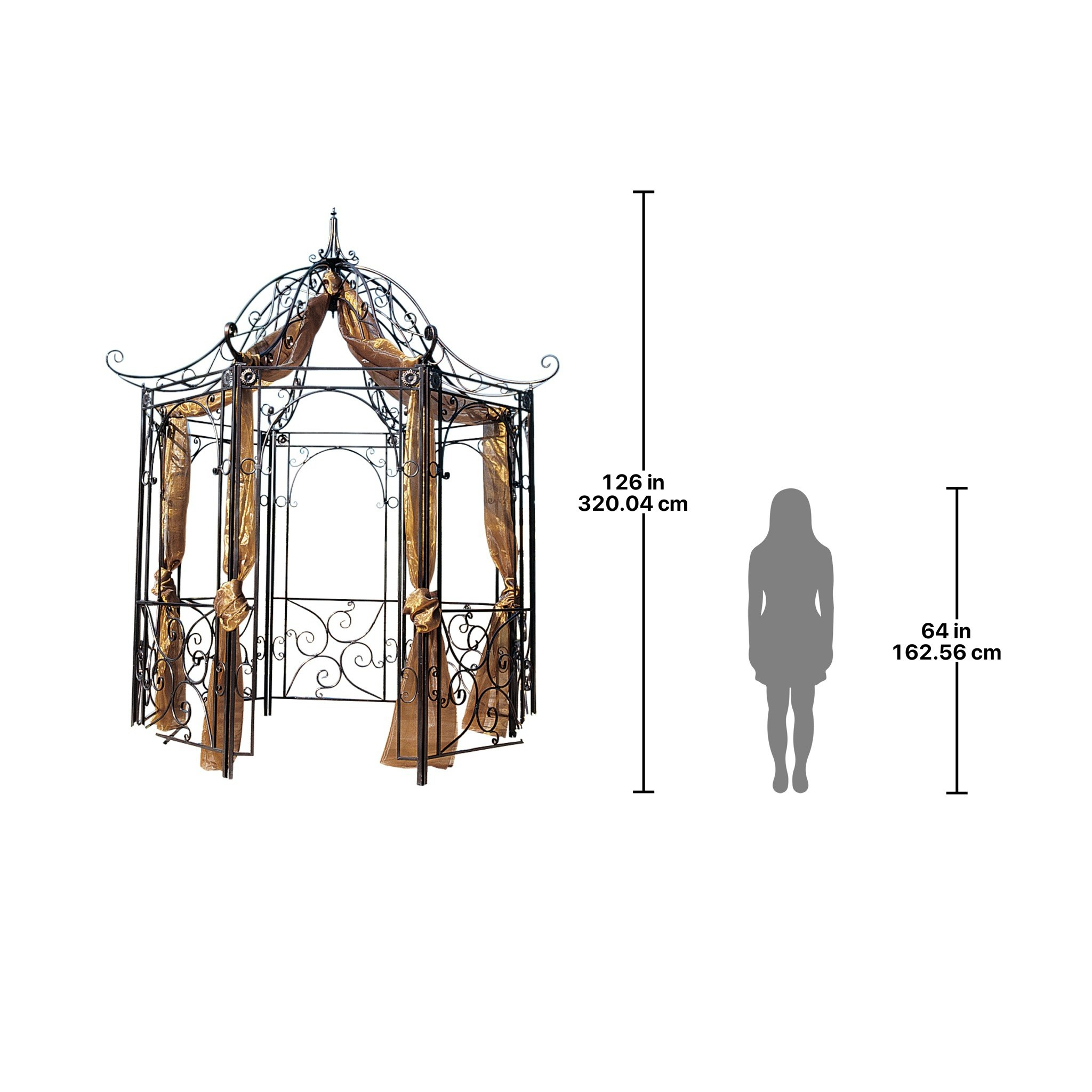 Toscano - The Amelie Architectural Garden Gazebo in Bronze, Steel