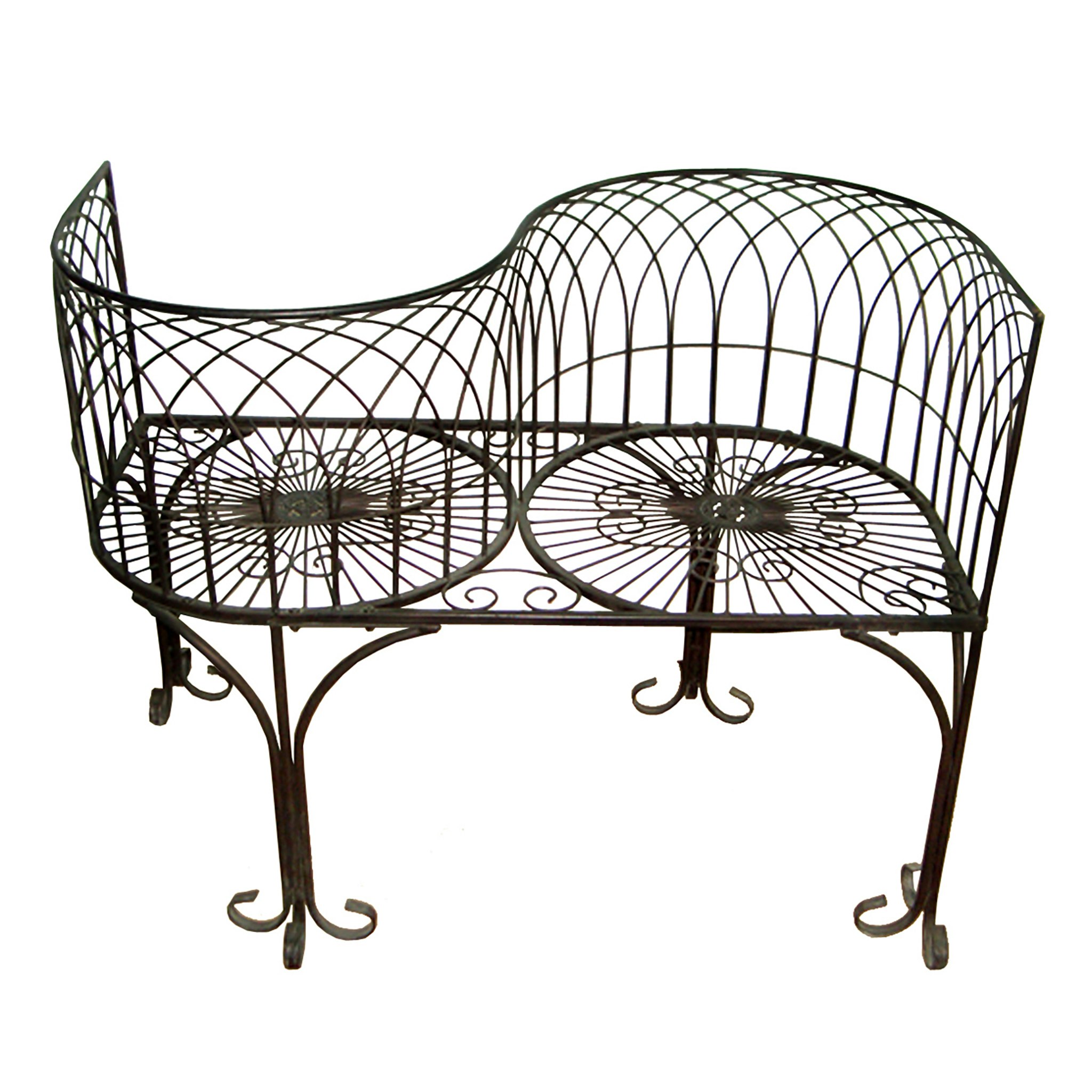 Toscano - Tete a Tete Kissing Garden Bench in Steel