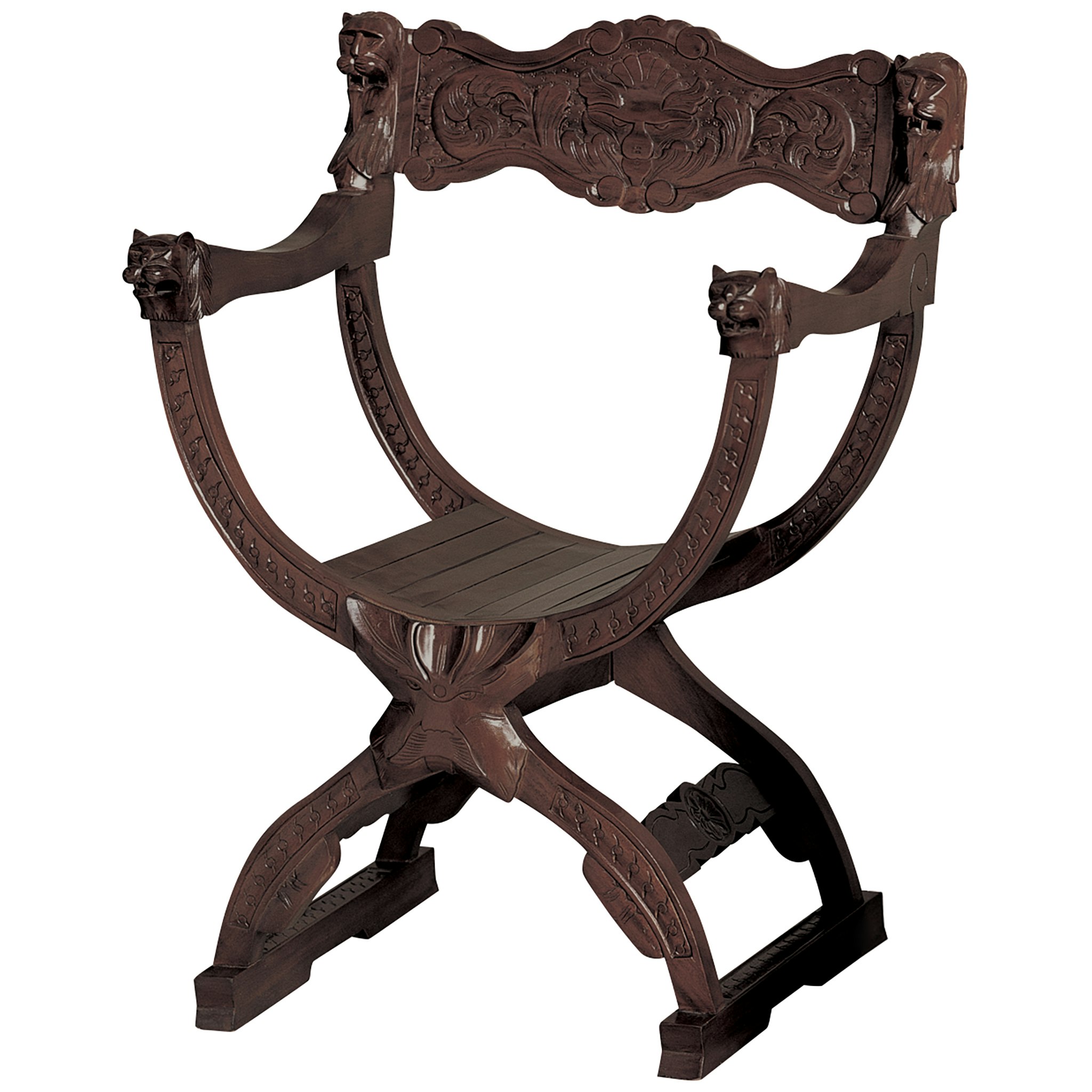 Toscano - Medieval Chair in Walnut, Mahogany