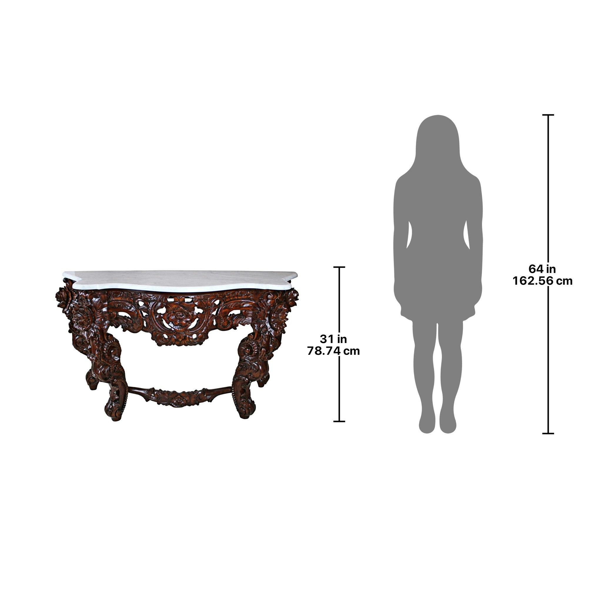 Toscano - Hapsburg Console Table in Walnut, Mahogany