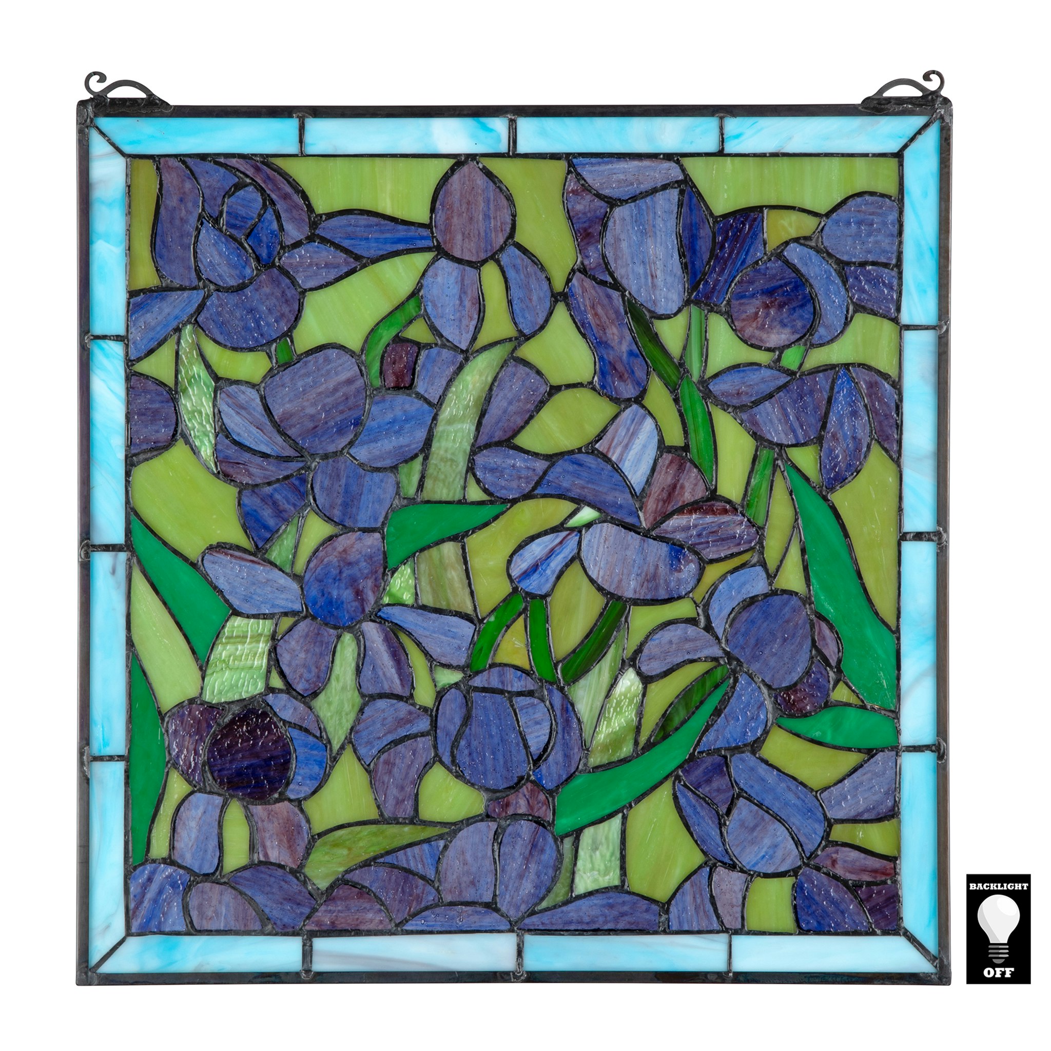 Toscano - Saint-Remy Irises Stained Glass Window