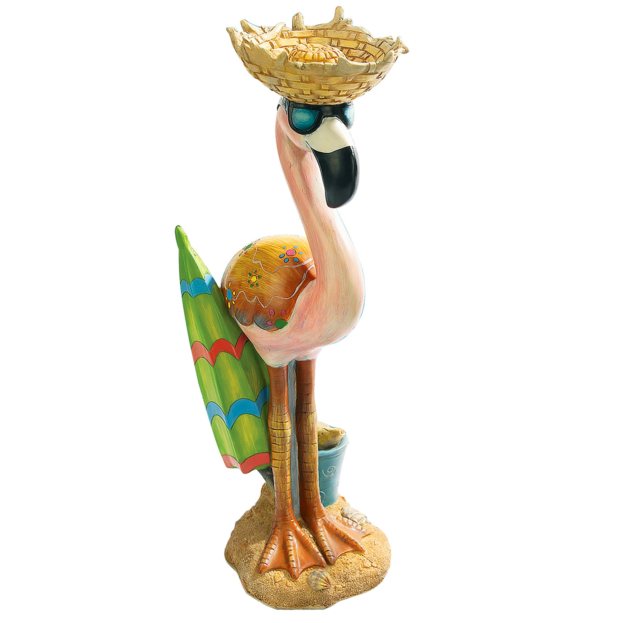 Toscano - Luau Larry the Pink Flamingo Garden Statue