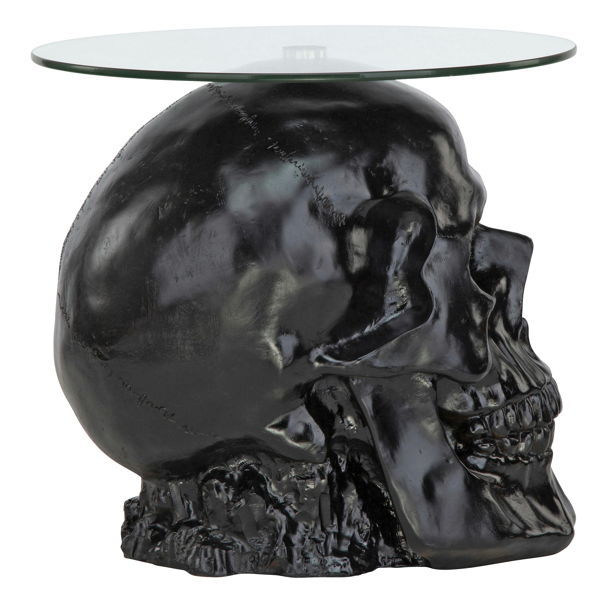 Toscano Lost Souls Gothic Skull Table - Black, Designer Resin