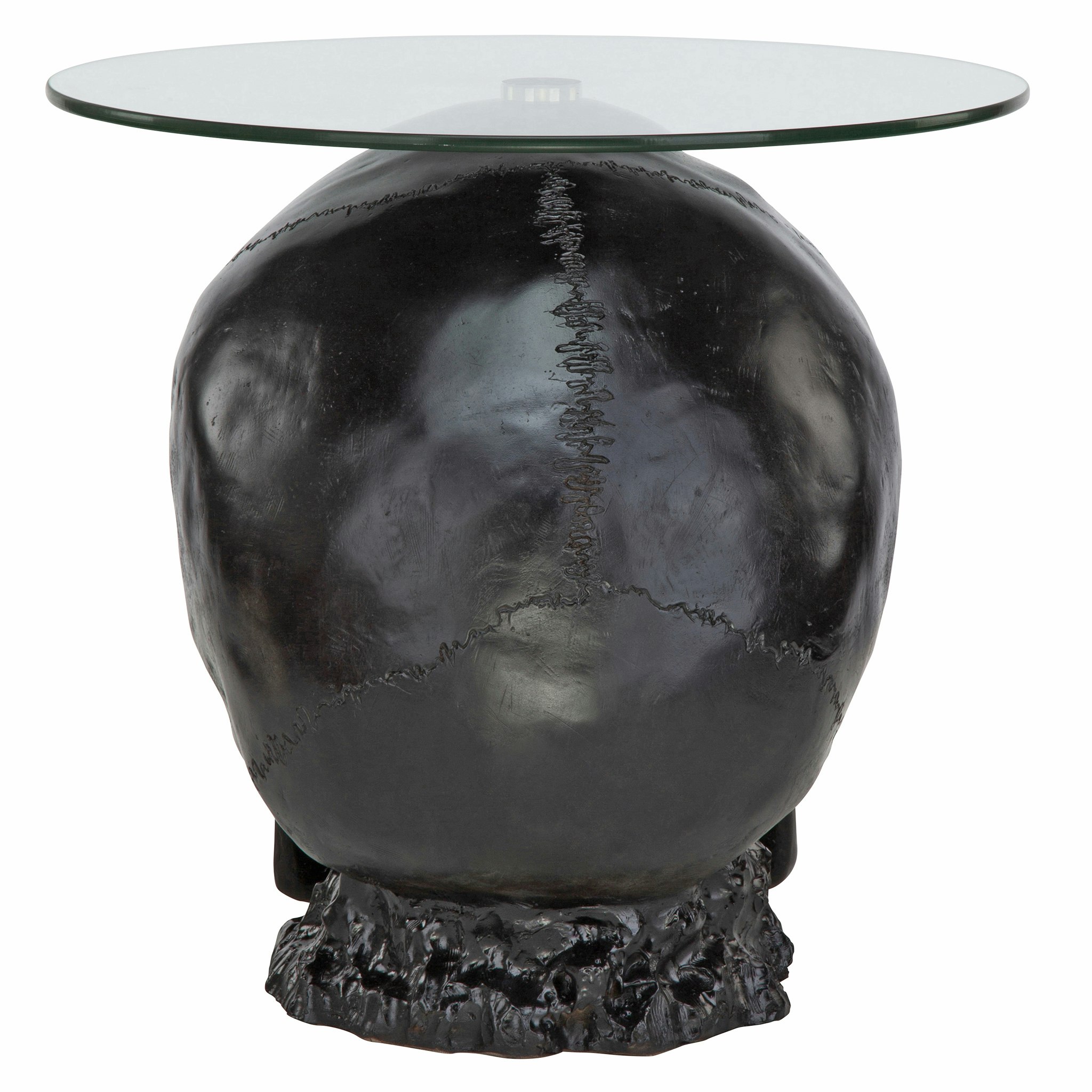 Toscano Lost Souls Gothic Skull Table - Black, Designer Resin