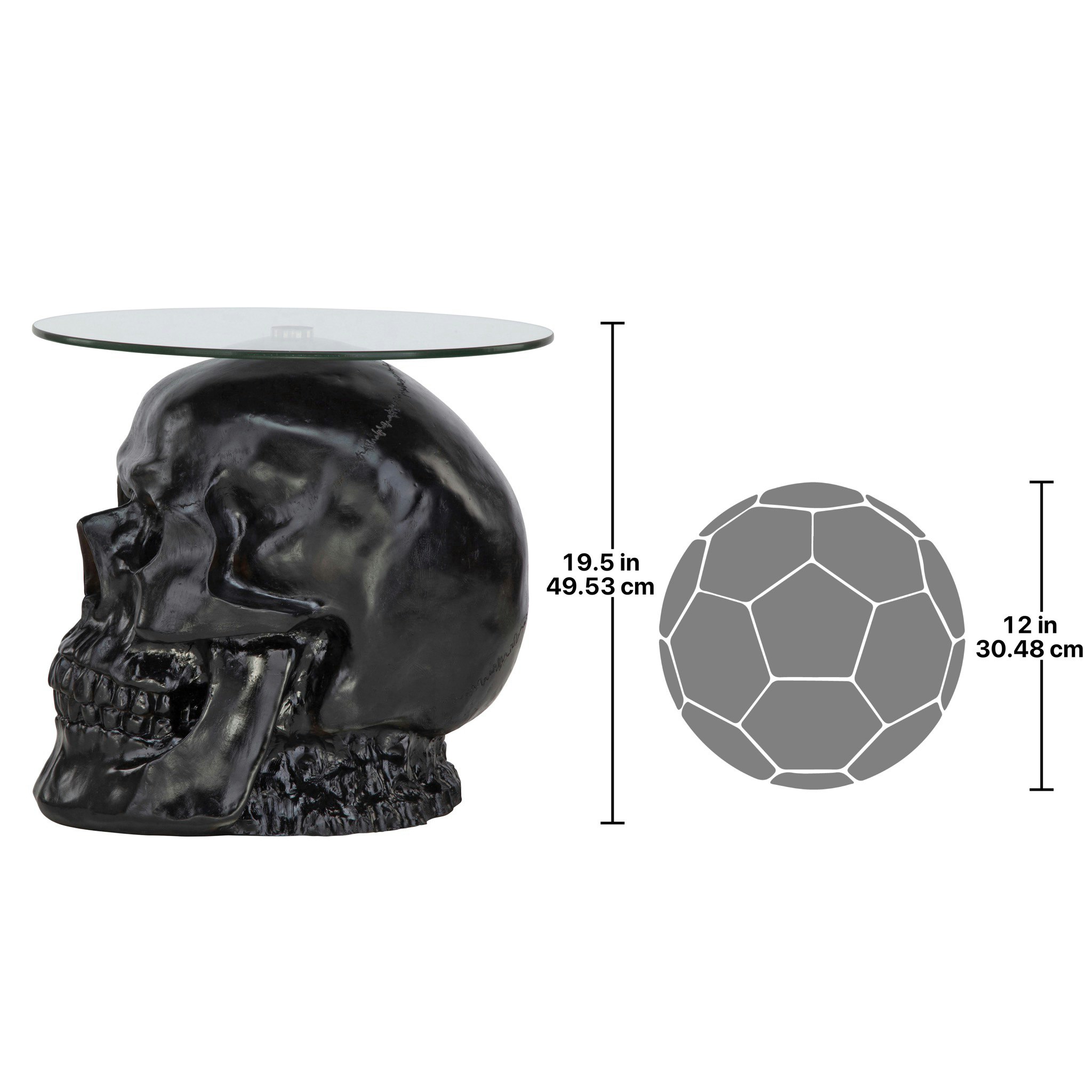 Toscano Lost Souls Gothic Skull Table - Black, Designer Resin