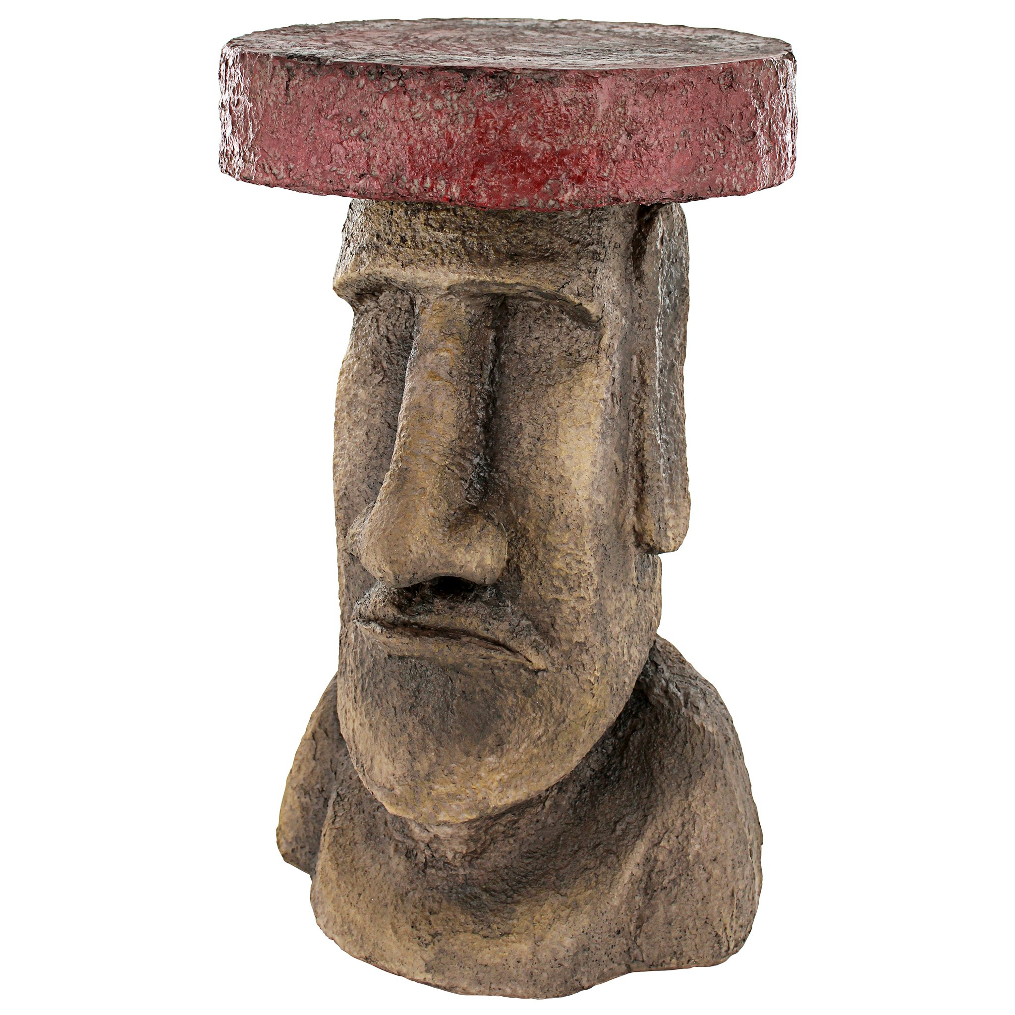 Toscano - Easter Island Polynesian Moai Head Sculptural Side Table in Designer Resin