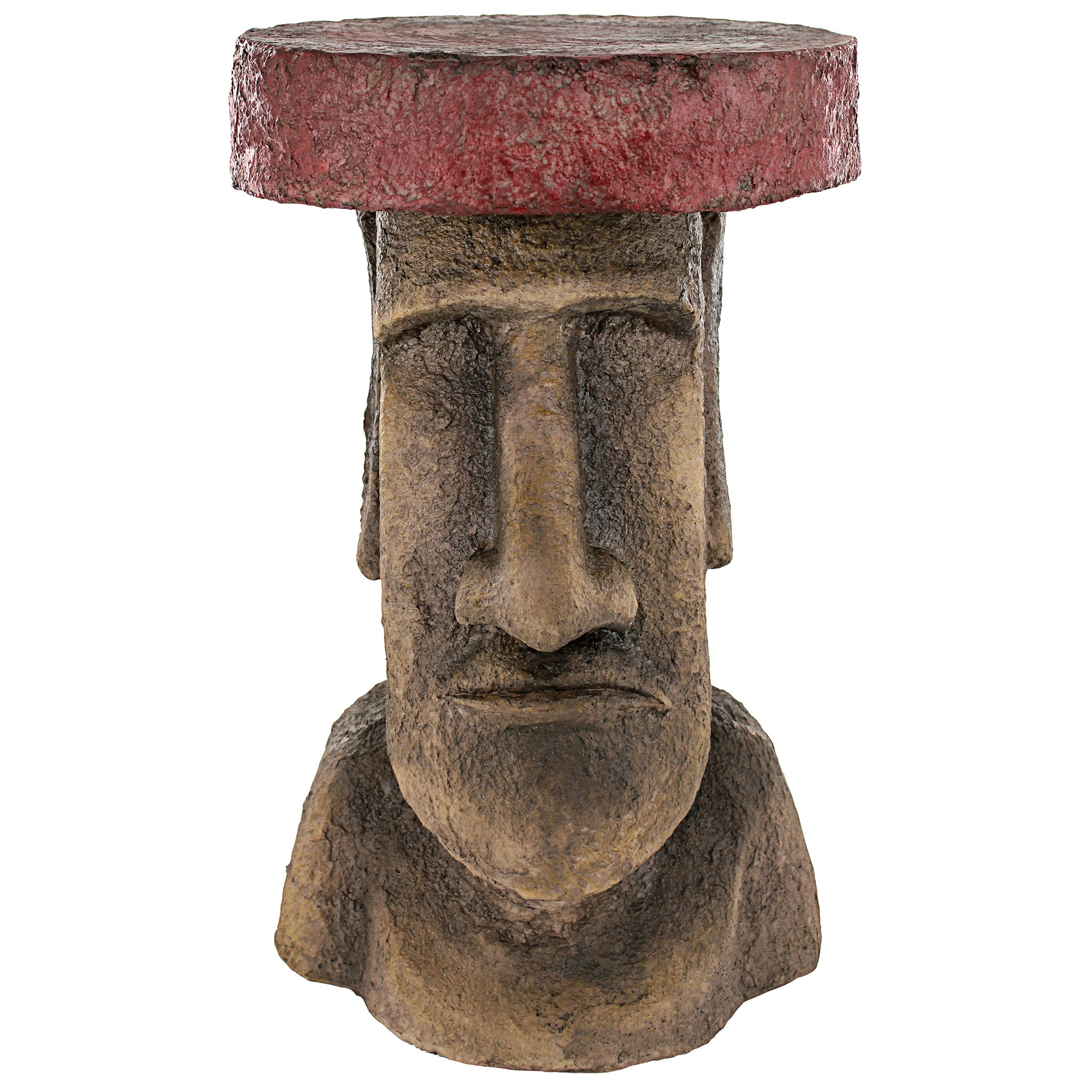 Toscano - Easter Island Polynesian Moai Head Sculptural Side Table in Designer Resin