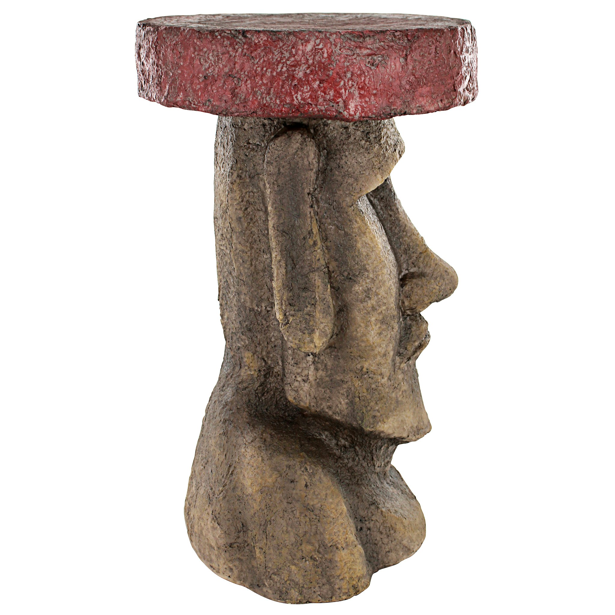 Toscano - Easter Island Polynesian Moai Head Sculptural Side Table in Designer Resin