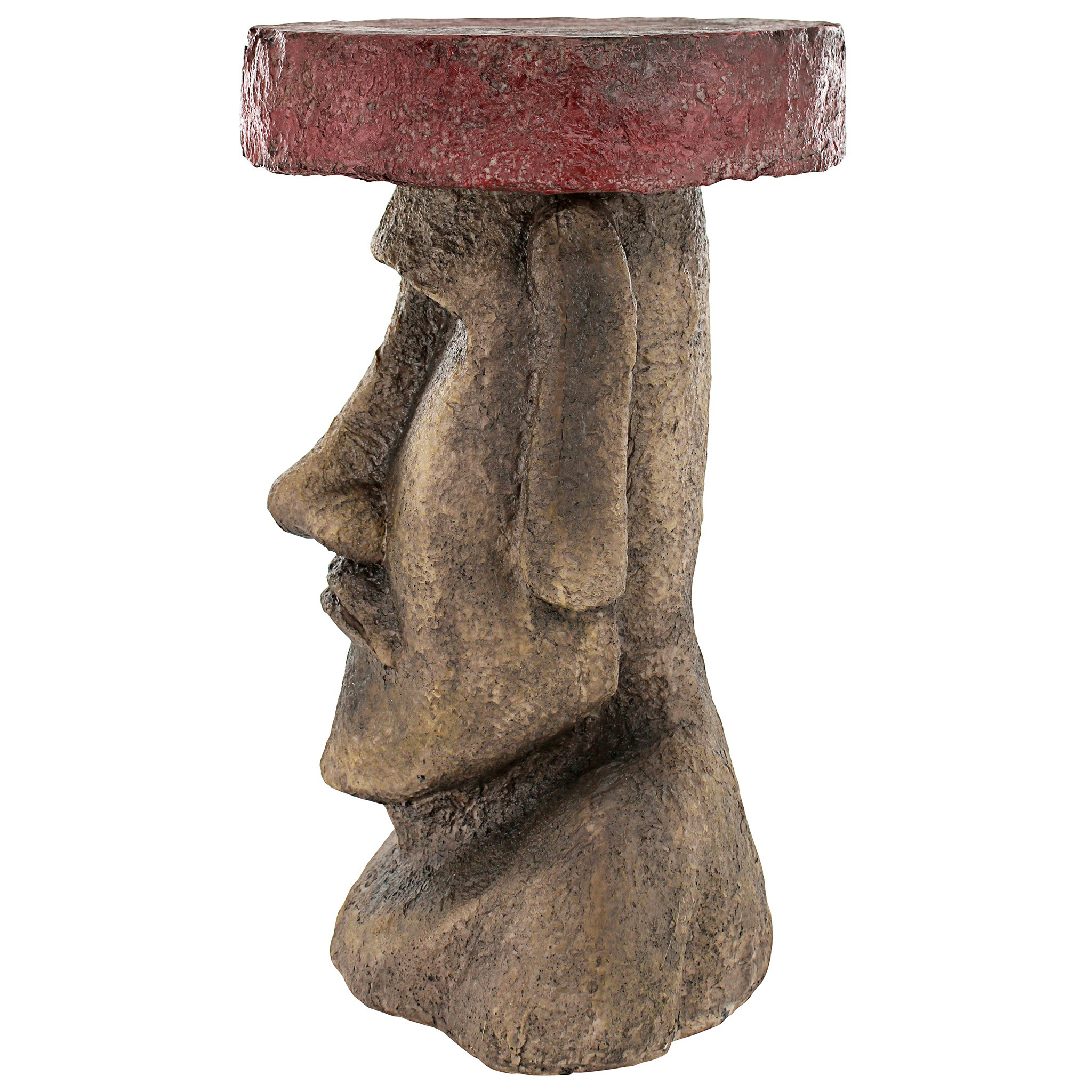 Toscano - Easter Island Polynesian Moai Head Sculptural Side Table in Designer Resin