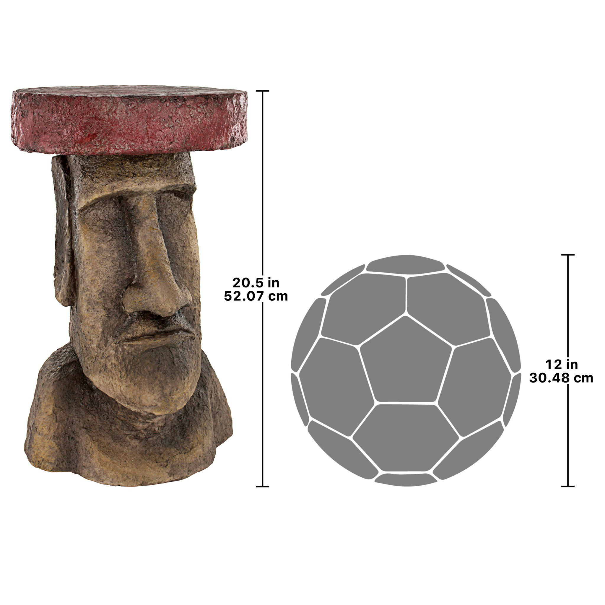 Toscano - Easter Island Polynesian Moai Head Sculptural Side Table in Designer Resin