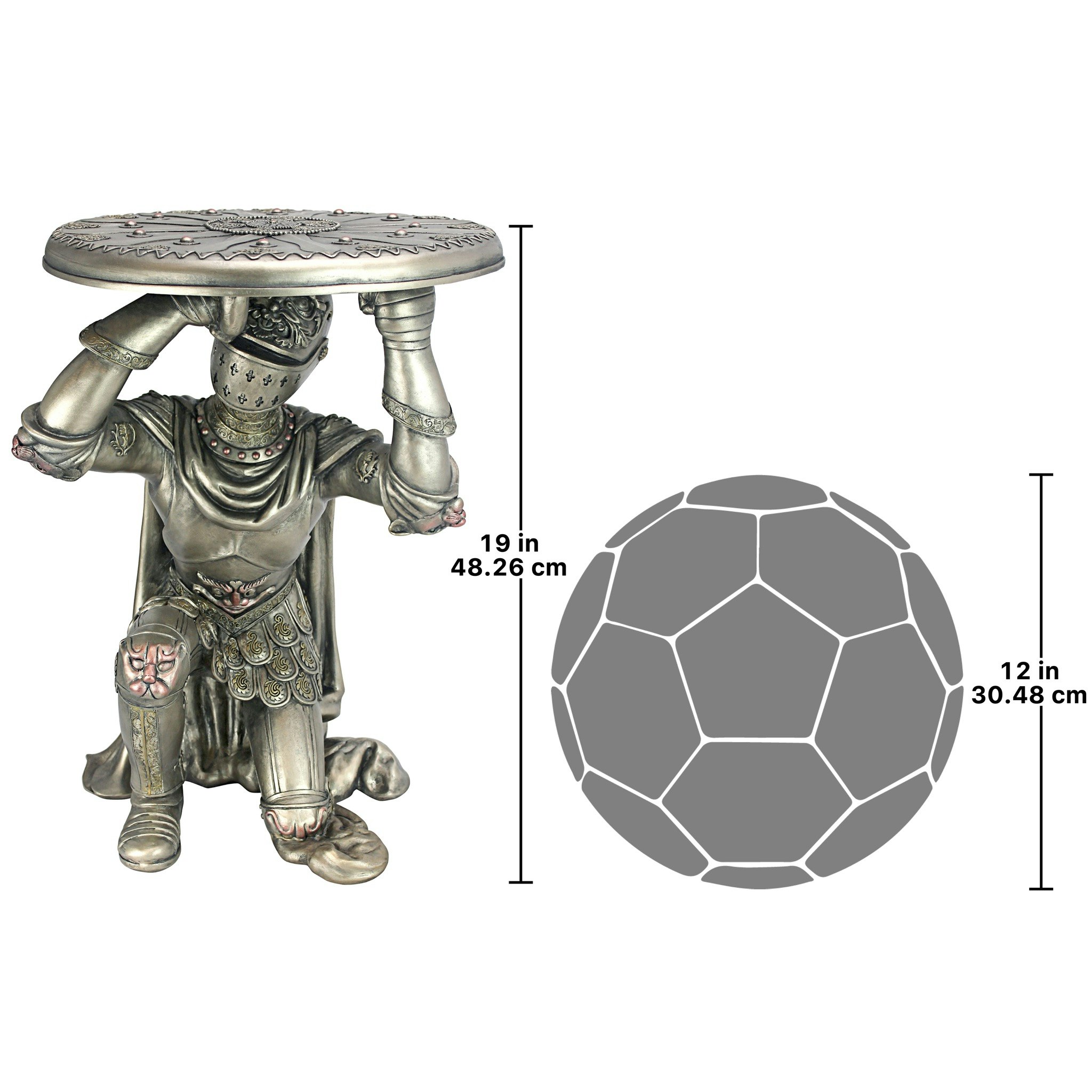 Toscano - Battle of Slaughterbridge Gothic Knight Sculptural Side Table in Designer Resin