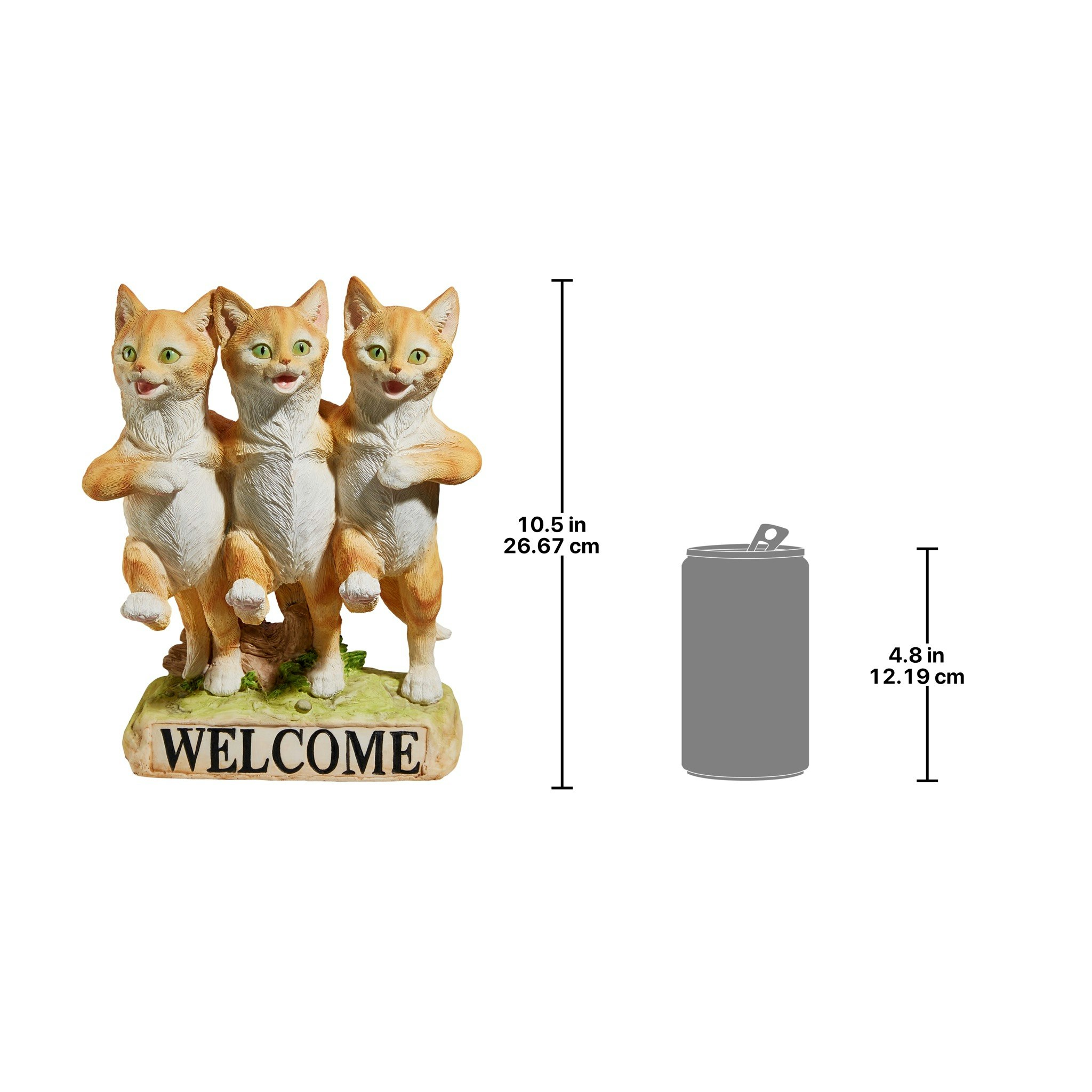 Toscano - Chorus Line of Cats Garden Welcome Sign Statue