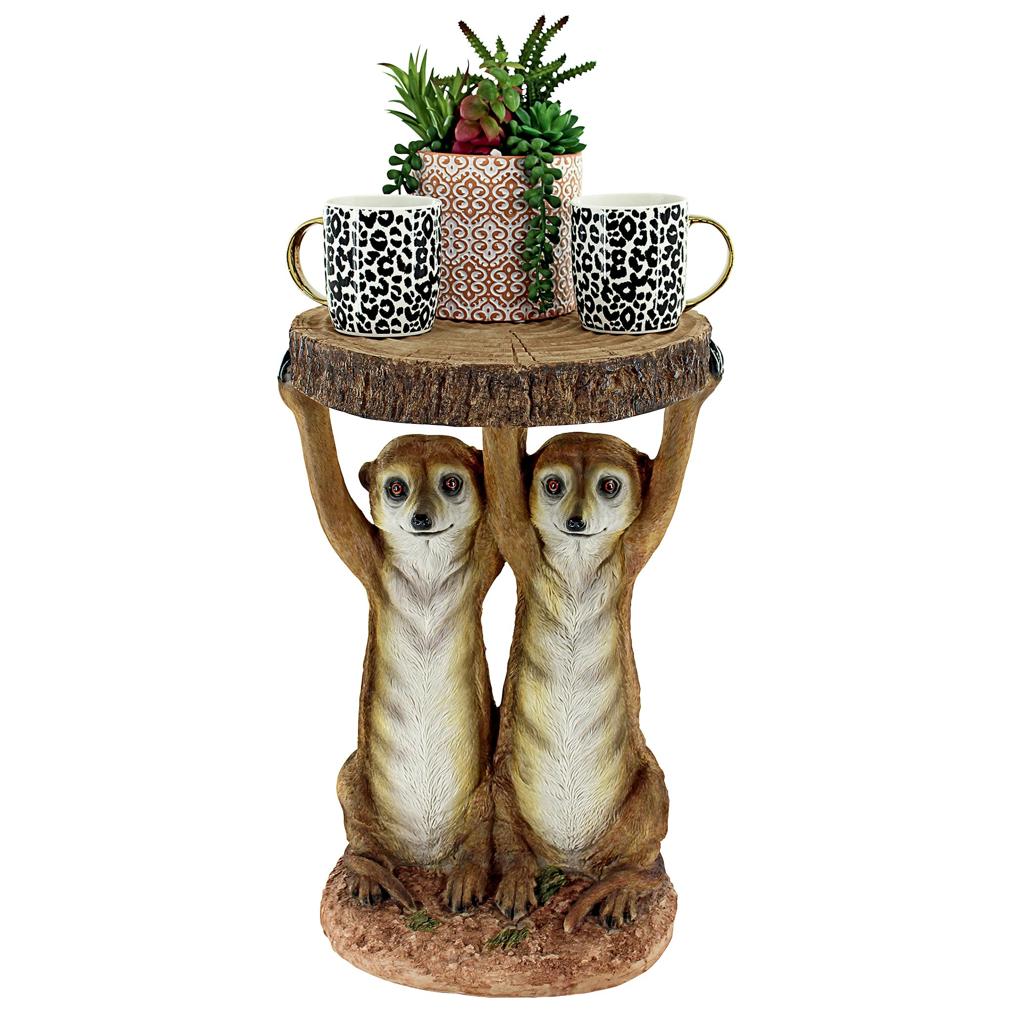 Toscano - Kalahari Meerkat Maitre d Sculptural Side Table in Designer Resin