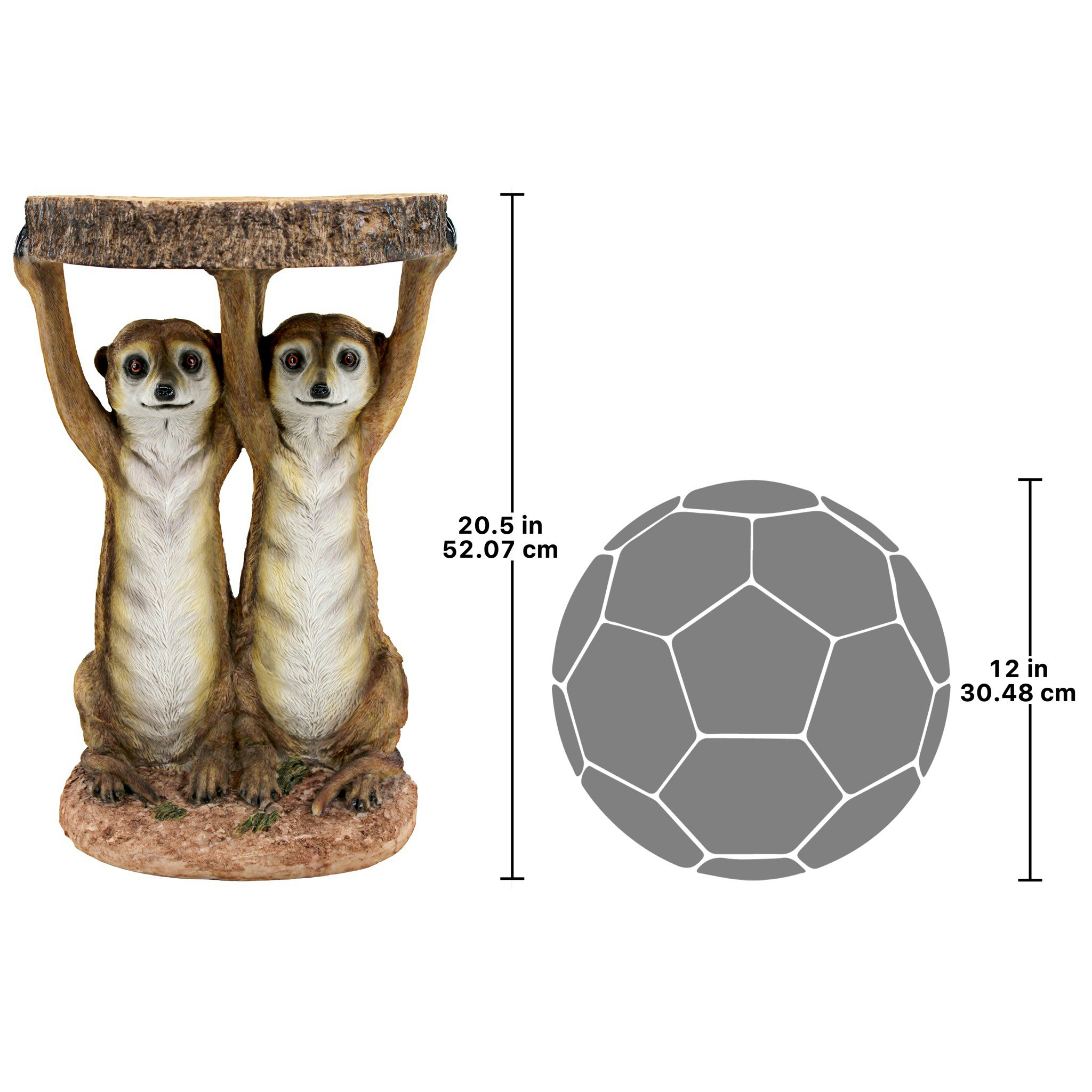 Toscano - Kalahari Meerkat Maitre d Sculptural Side Table in Designer Resin