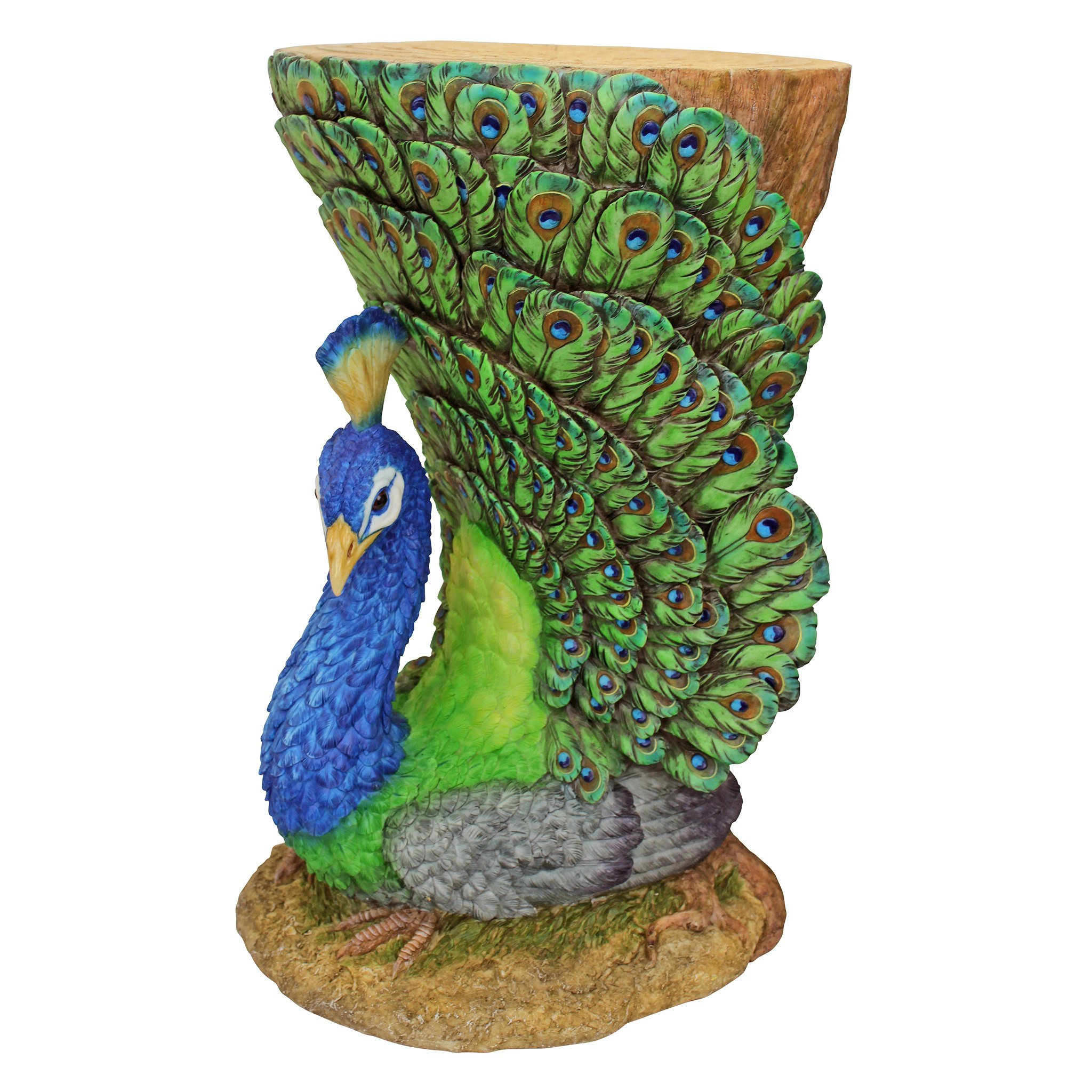 Toscano - Provocative Peacock Sculptural Garden Table in Designer Resin