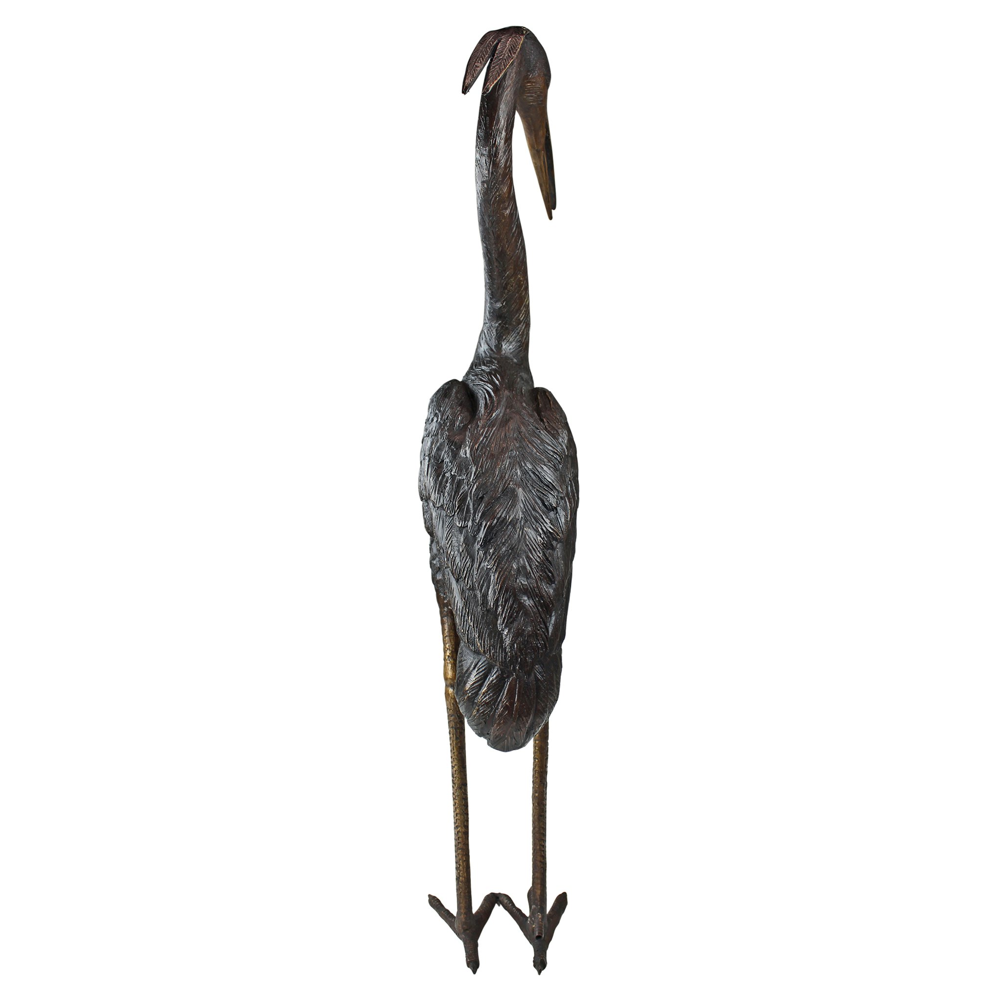 Toscano Medium Heron Garden Statue - Head Low