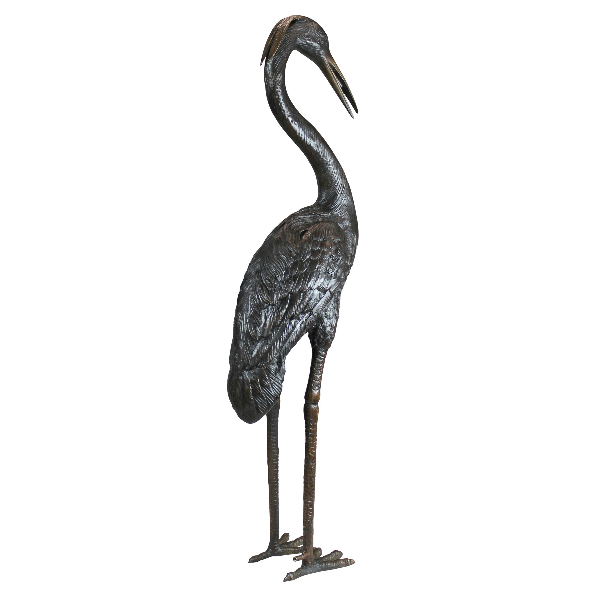 Toscano Medium Heron Garden Statue - Head High