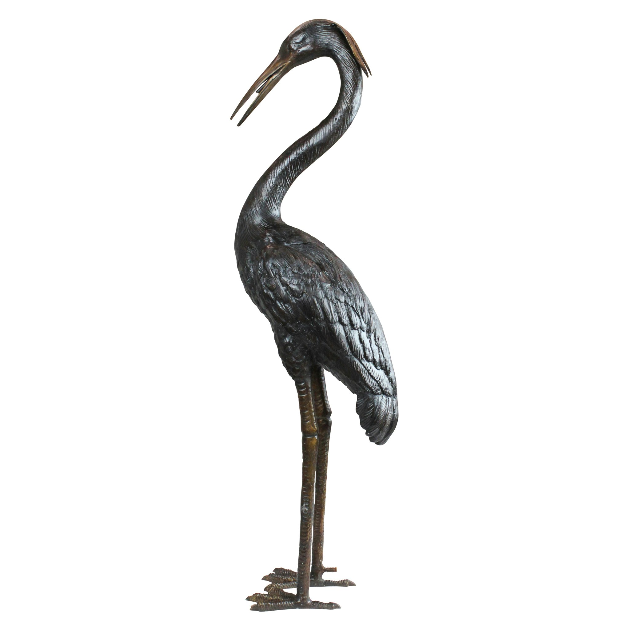 Toscano Medium Heron Garden Statue - Head High