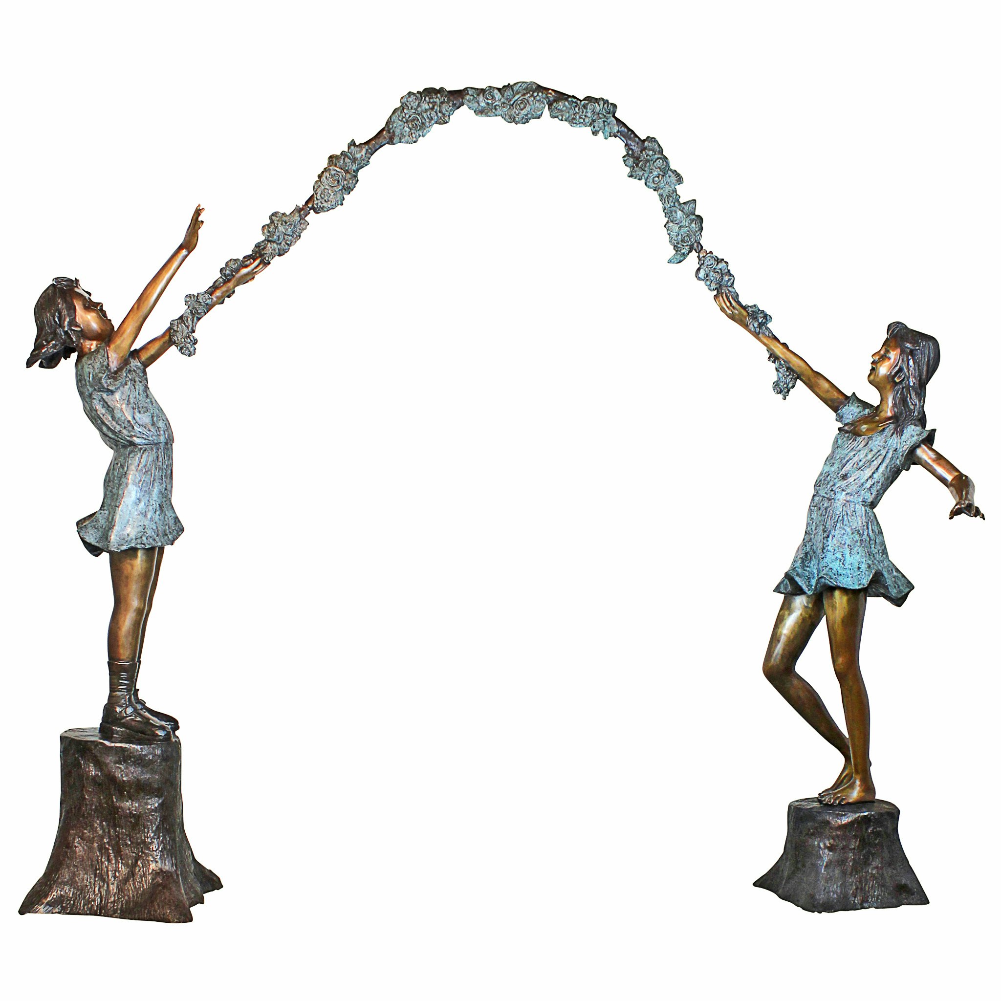 Toscano - Grand Scale Flower Arbor Kids Garden Statue