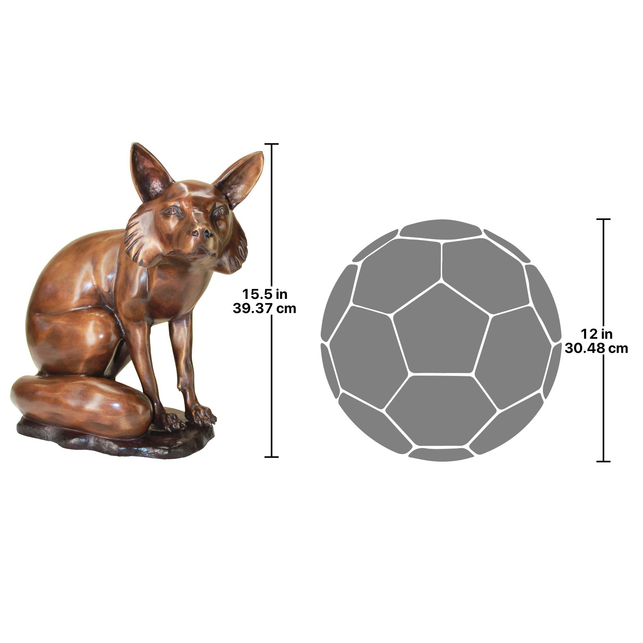 Toscano - The Observant Sitting Fox Garden Statue