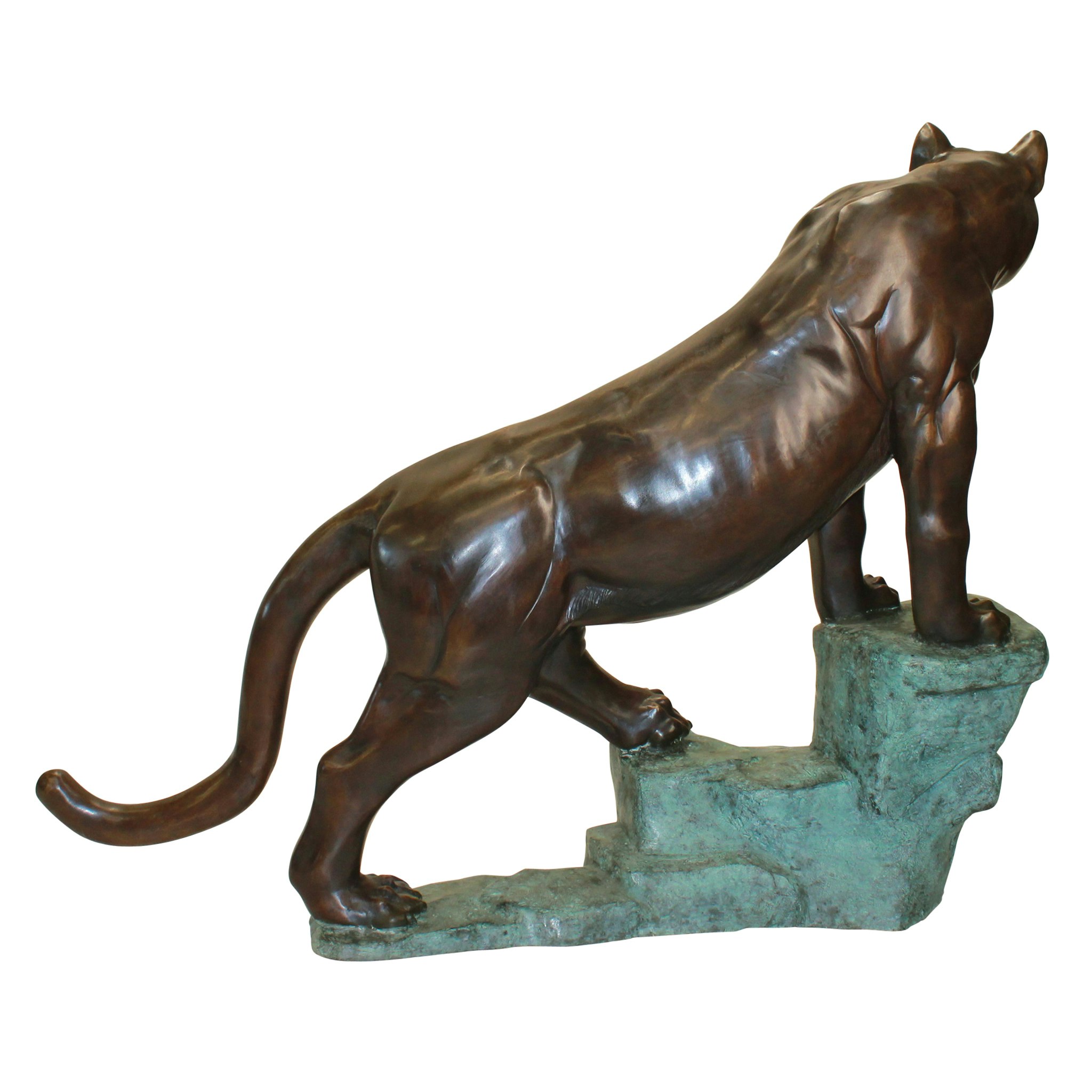 Toscano - Cougar on a Rock Garden Statue