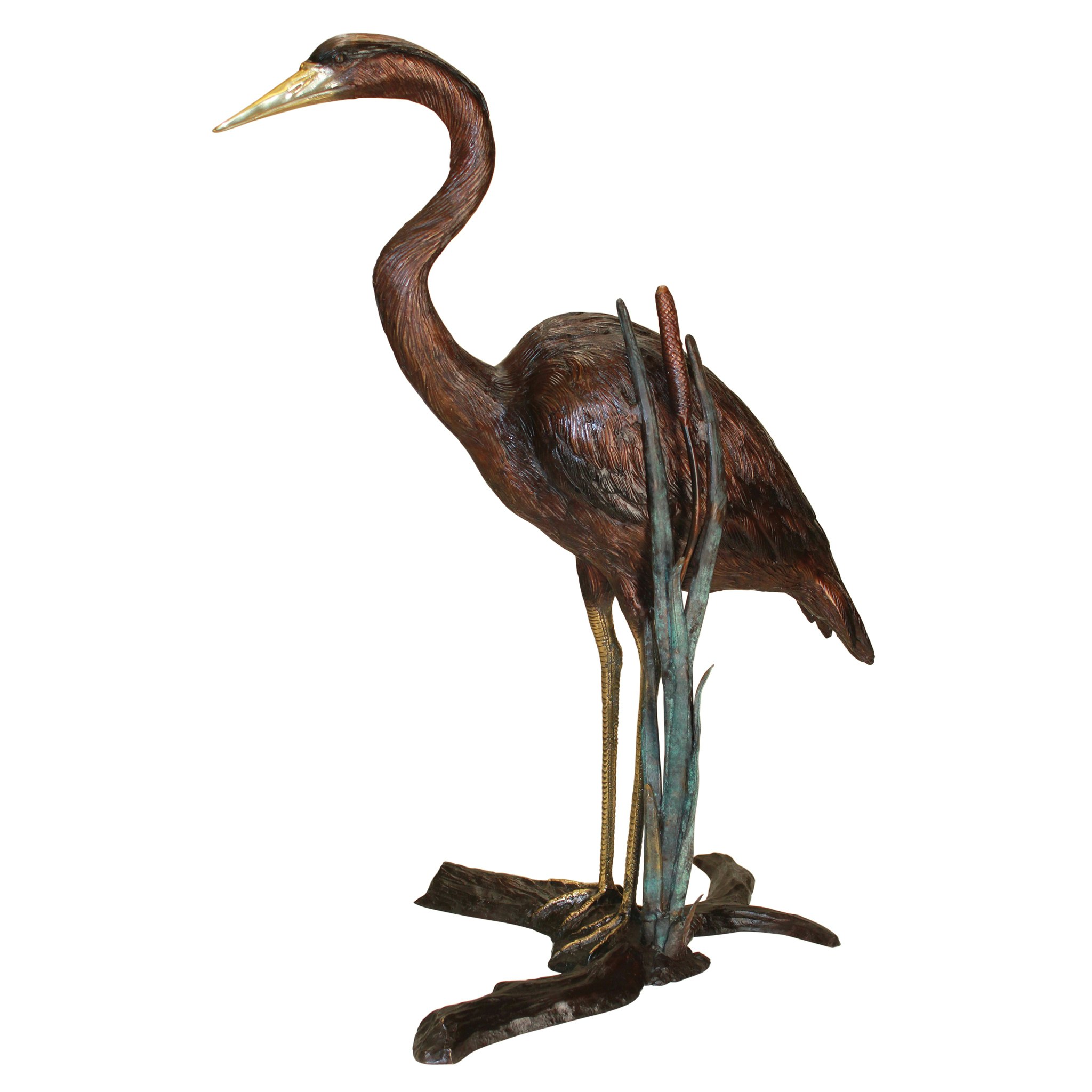 Toscano - Standing Heron in Reeds Garden Statue