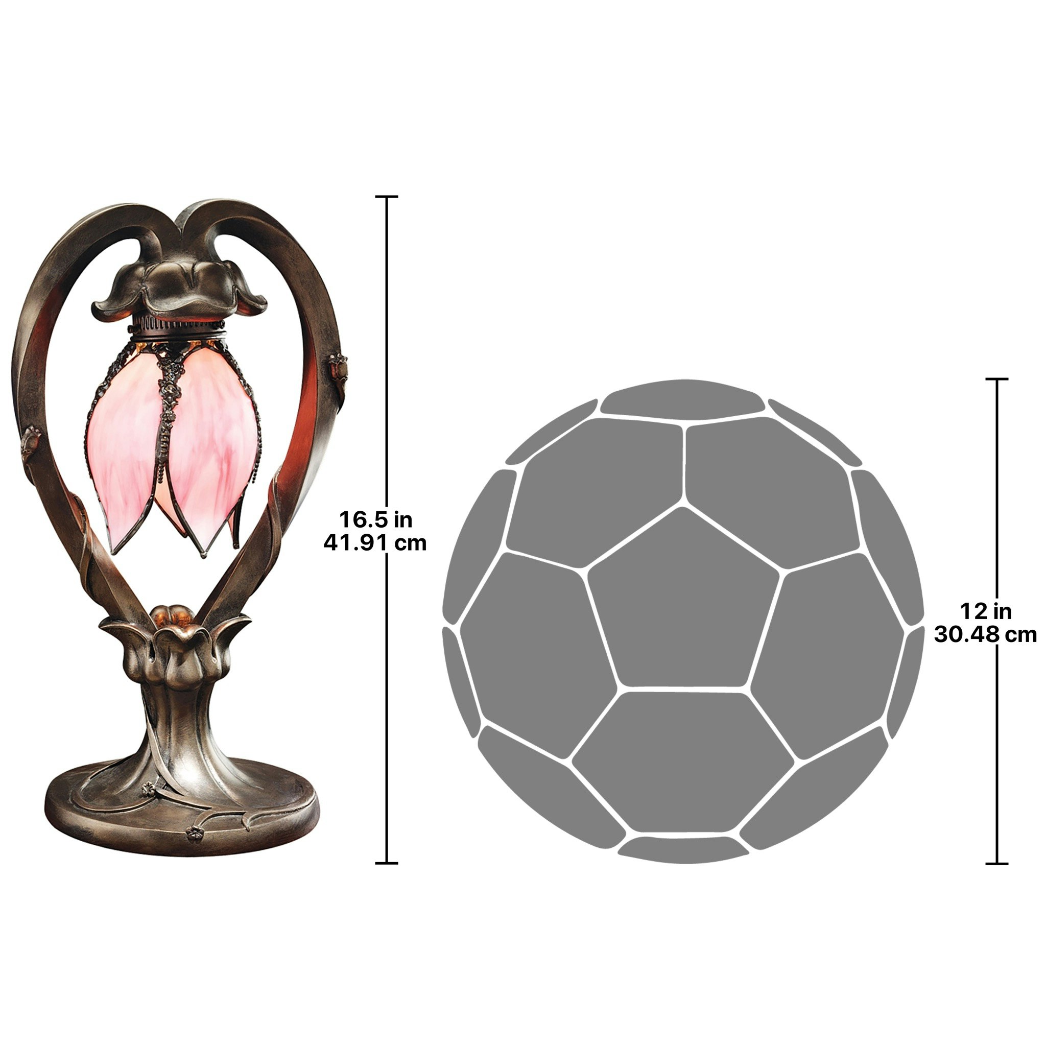 Toscano - Victorian Hanging Tulip Lamp in Bronze, Stained Glass