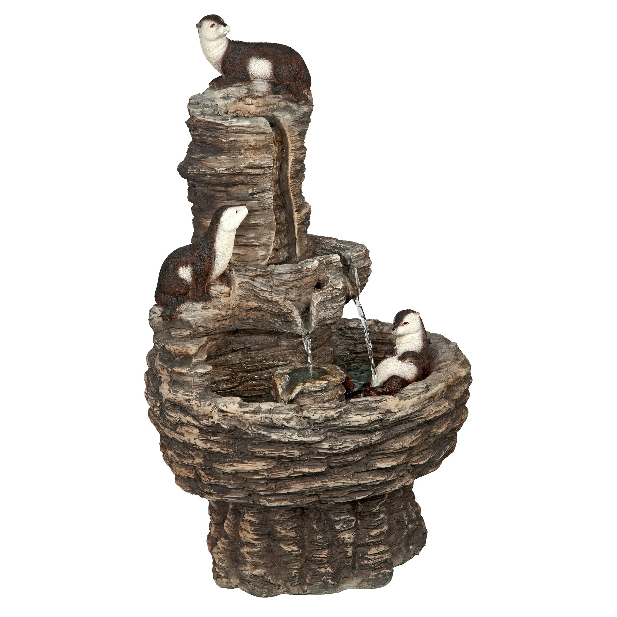 Toscano - Tres Amigos Playful Otter Cascading Garden Fountain