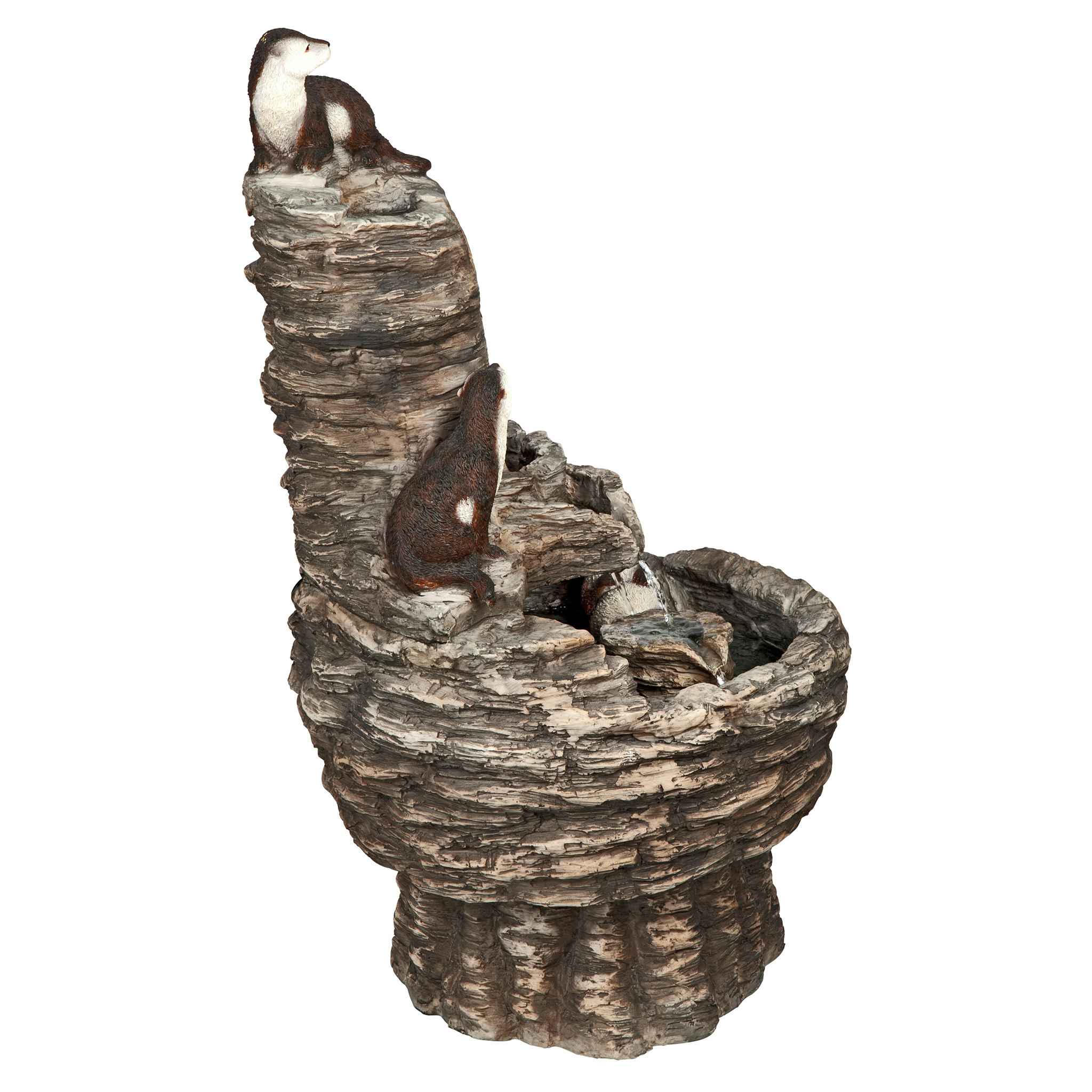 Toscano - Tres Amigos Playful Otter Cascading Garden Fountain