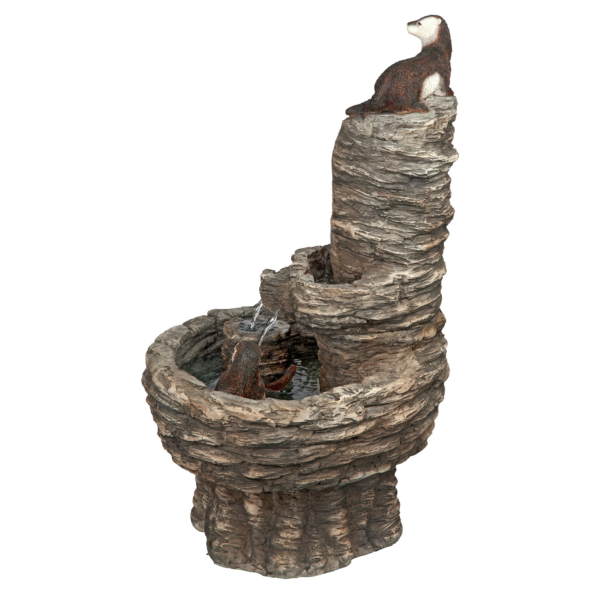 Toscano - Tres Amigos Playful Otter Cascading Garden Fountain