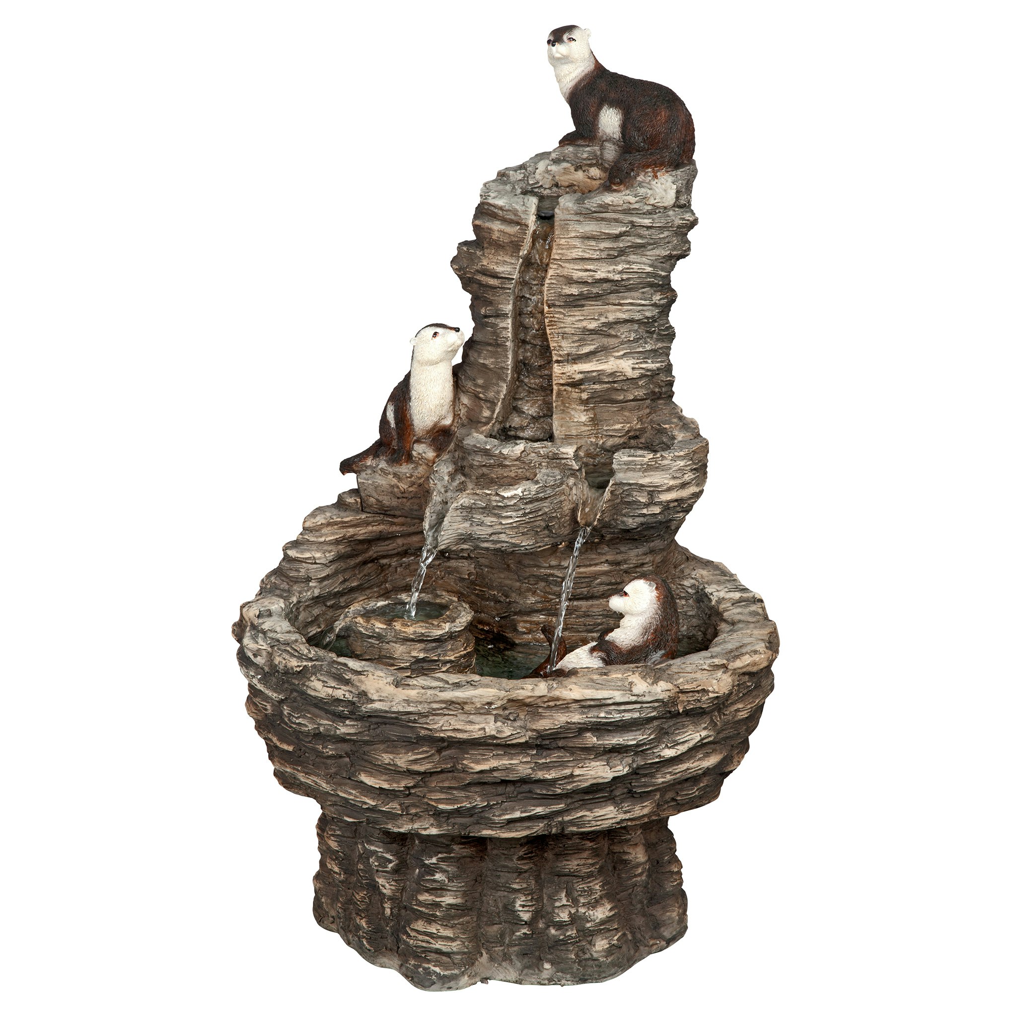 Toscano - Tres Amigos Playful Otter Cascading Garden Fountain