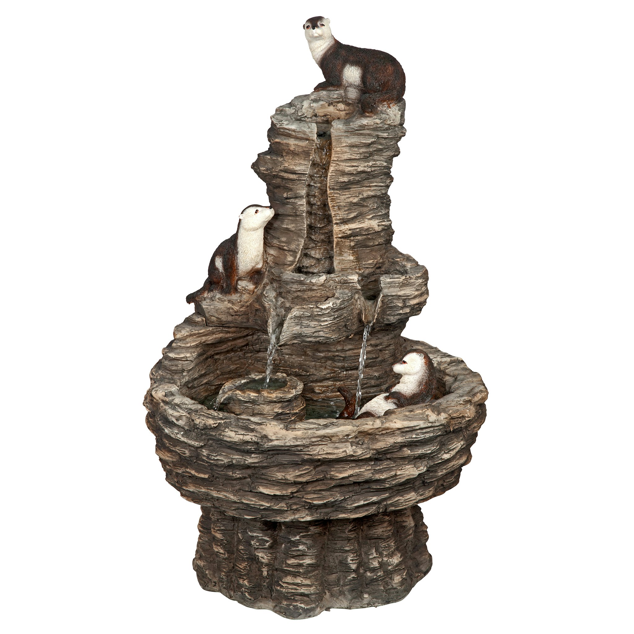 Toscano - Tres Amigos Playful Otter Cascading Garden Fountain