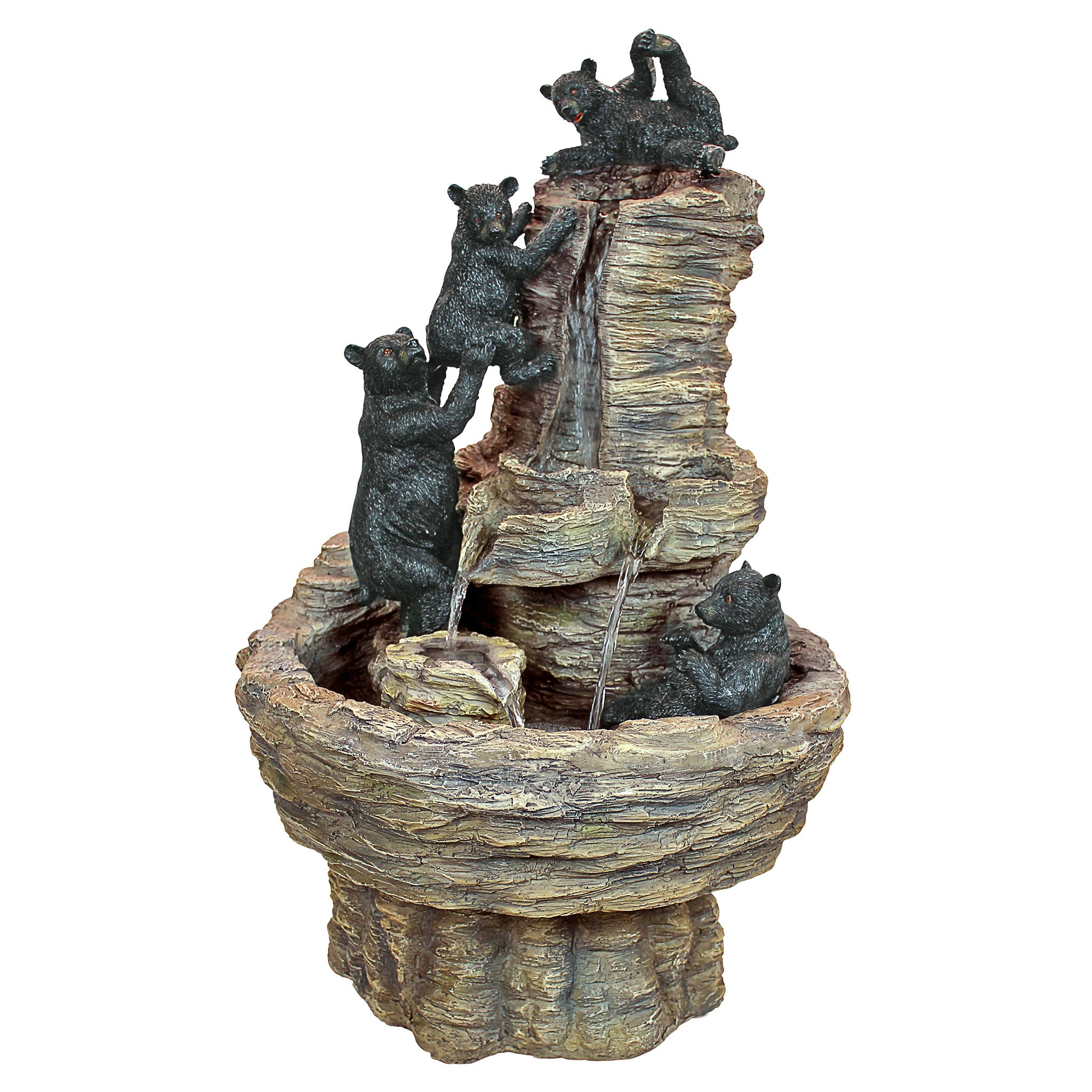 Toscano - Rocky Mountain Splash Black Bears Garden Fountain