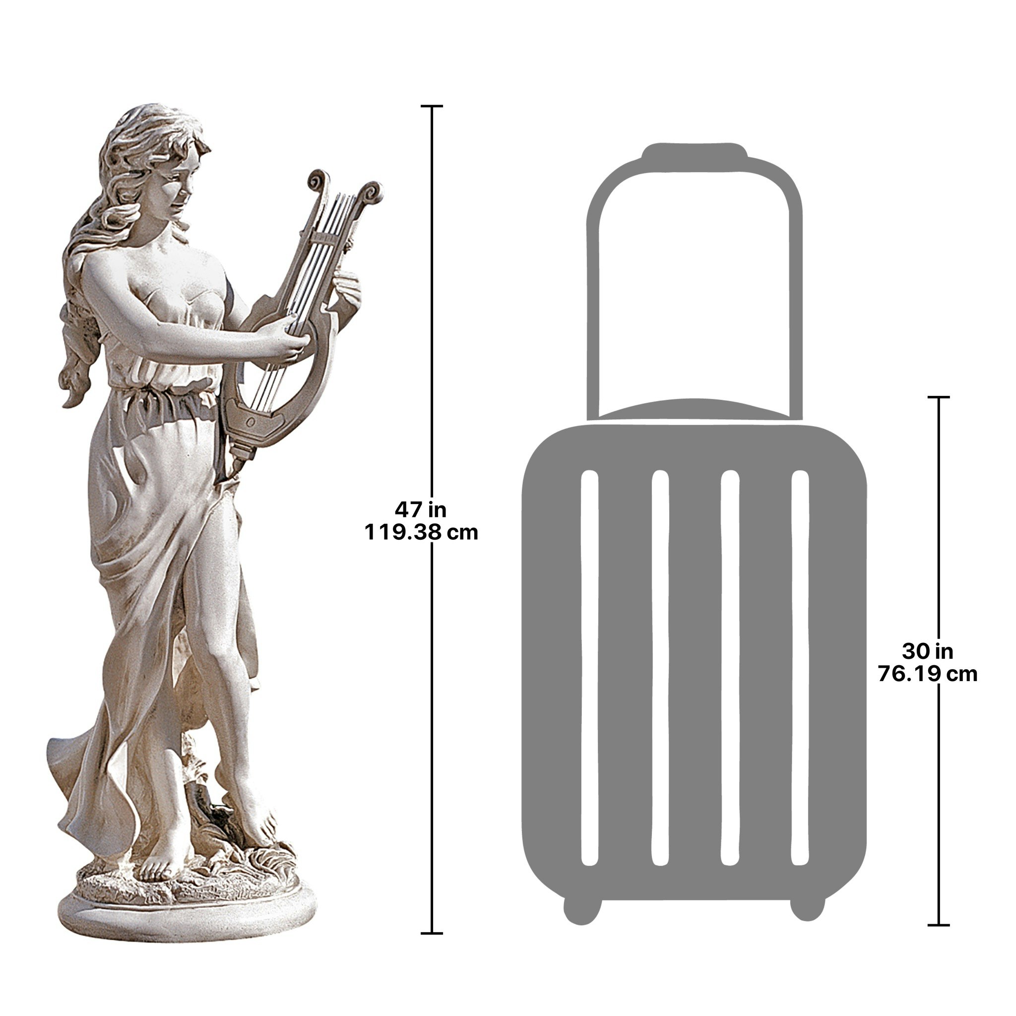 Toscano - Muse with Harp Classical Garden Statue