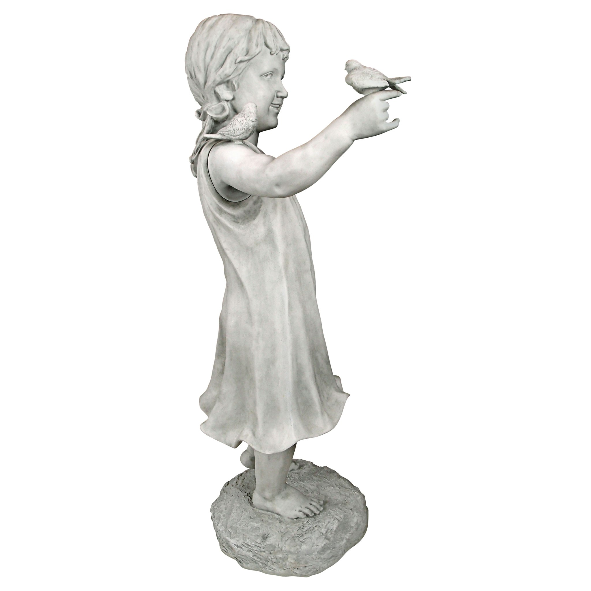 Toscano - Mary Frances and her Feathered Friends Garden Girl Statue