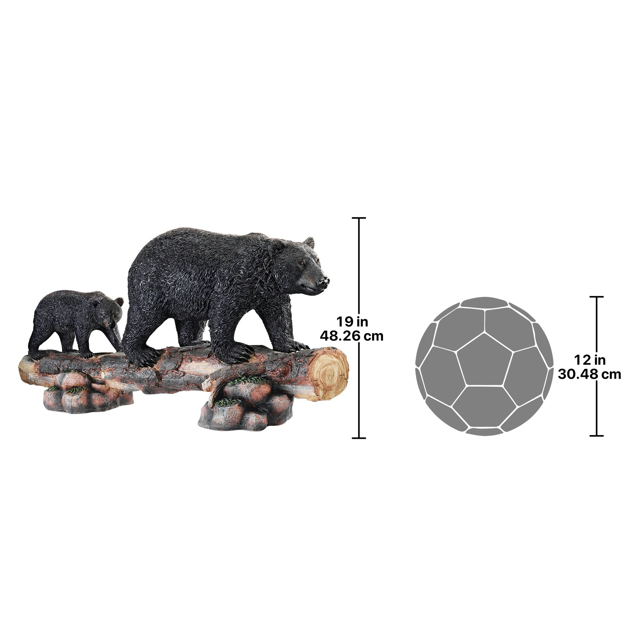 Toscano - Mother Black Bear and Cub Grand Scale Animal Sculpture