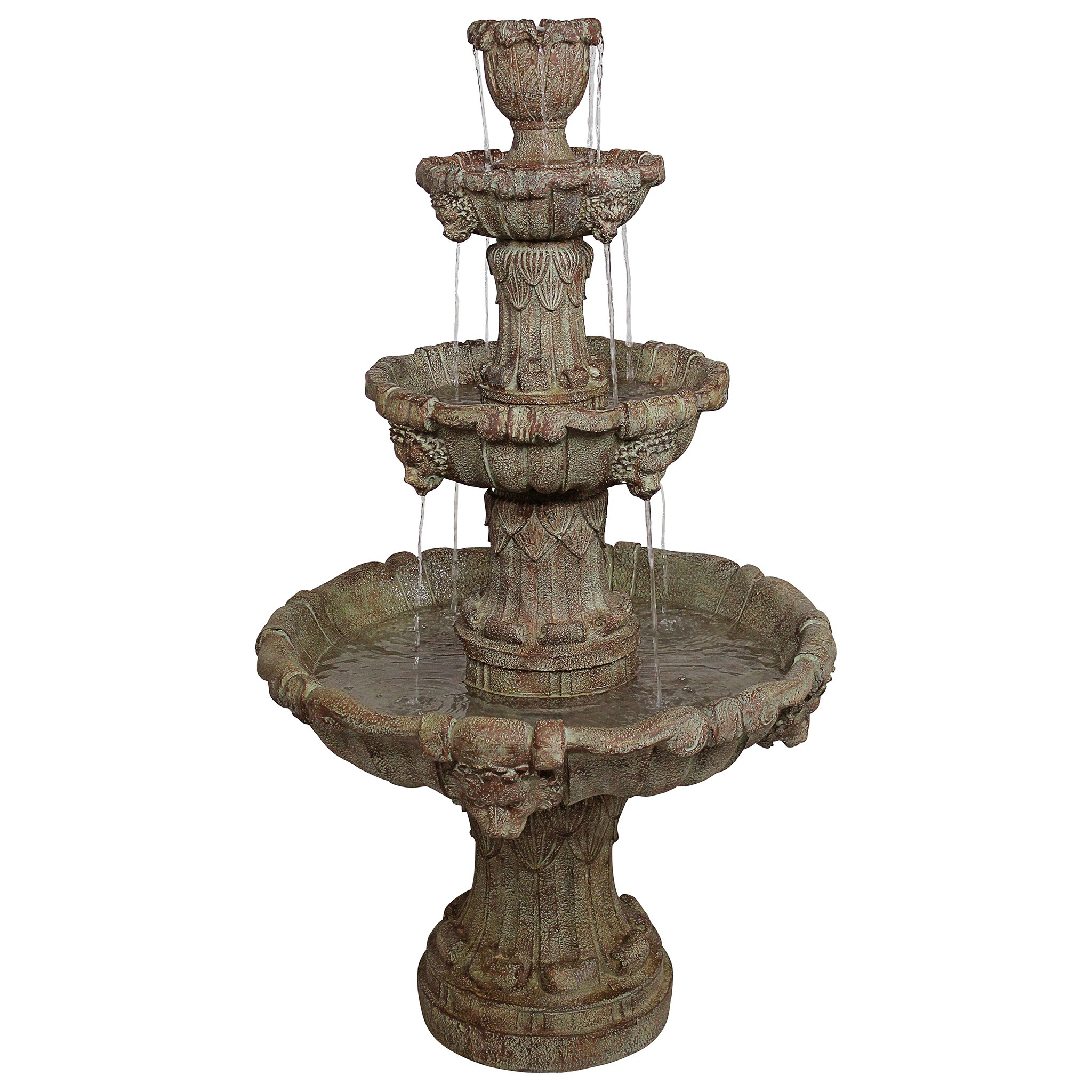 Toscano Medici Lion Four-Tier Fountain - Brown Stone