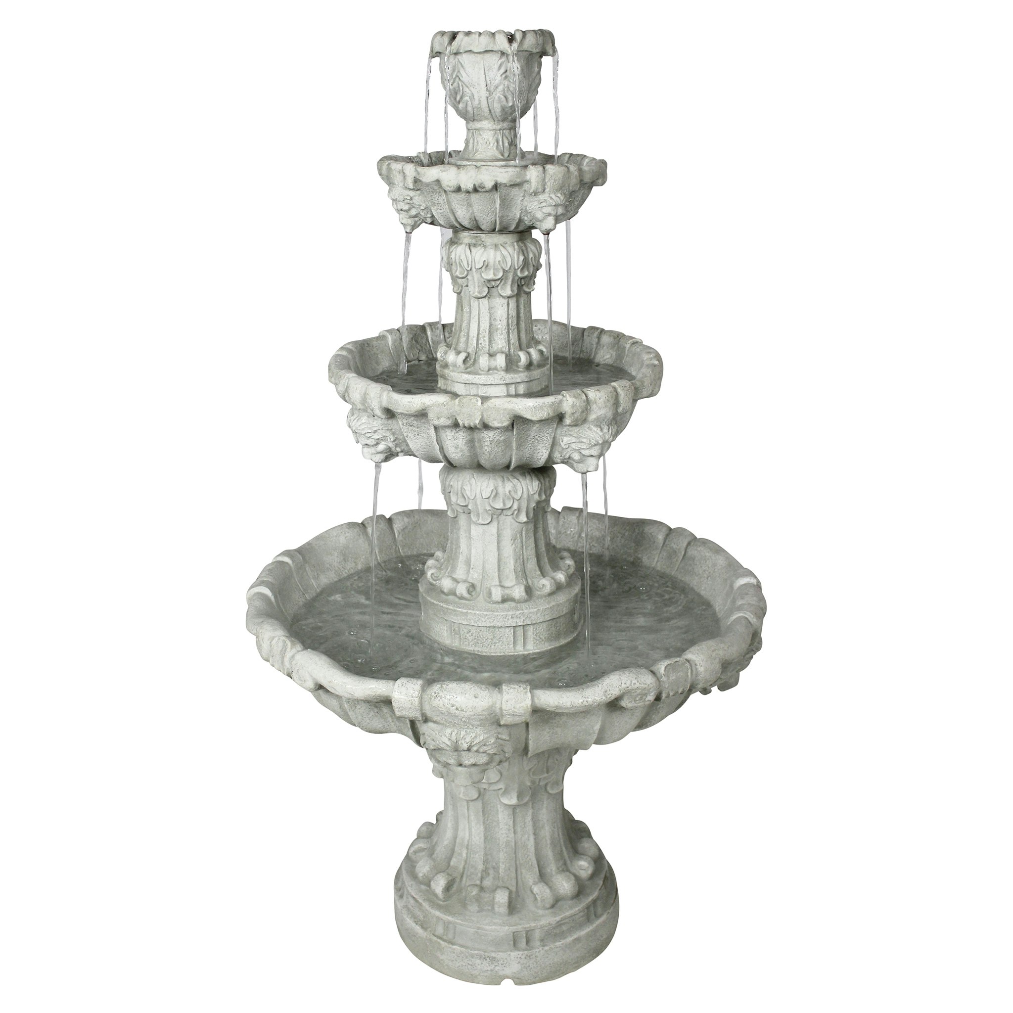 Toscano Medici Lion Four-Tier Fountain - Antique Stone Finish