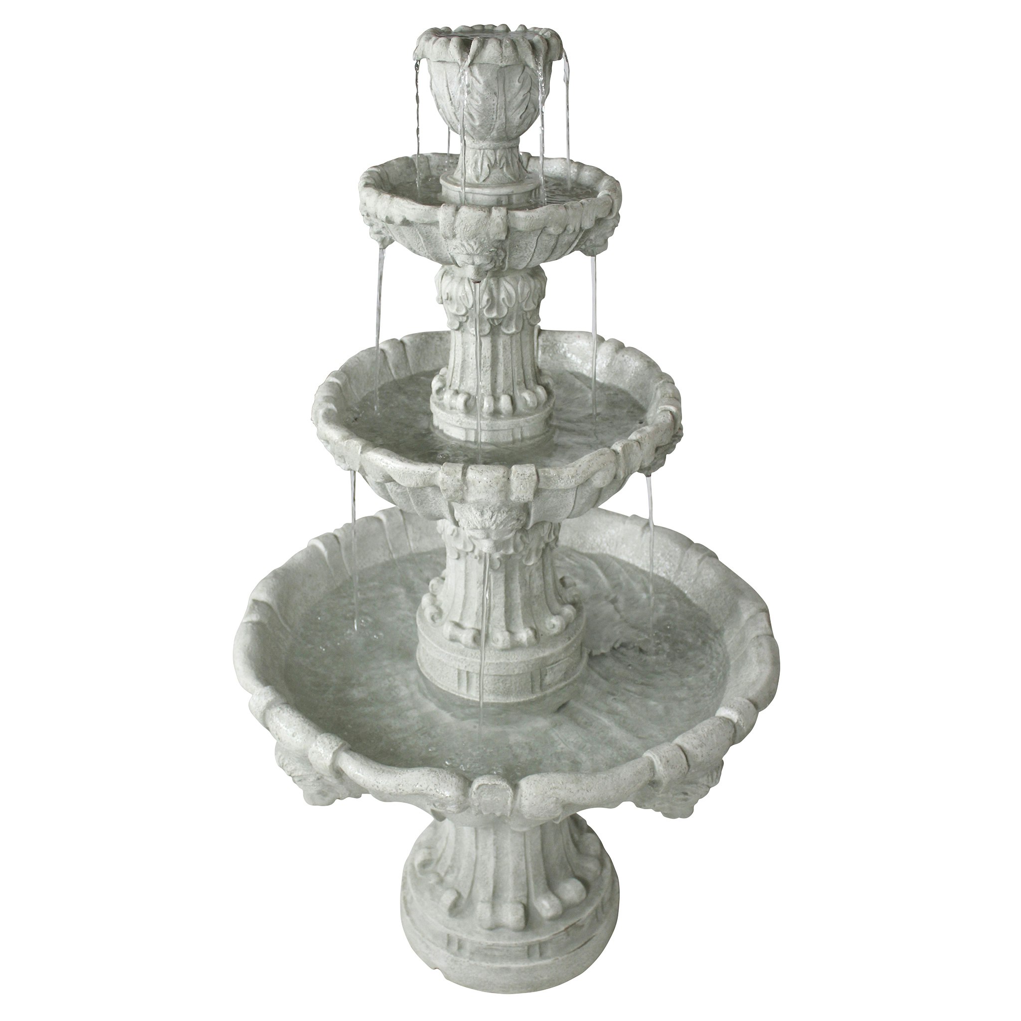 Toscano Medici Lion Four-Tier Fountain - Antique Stone Finish