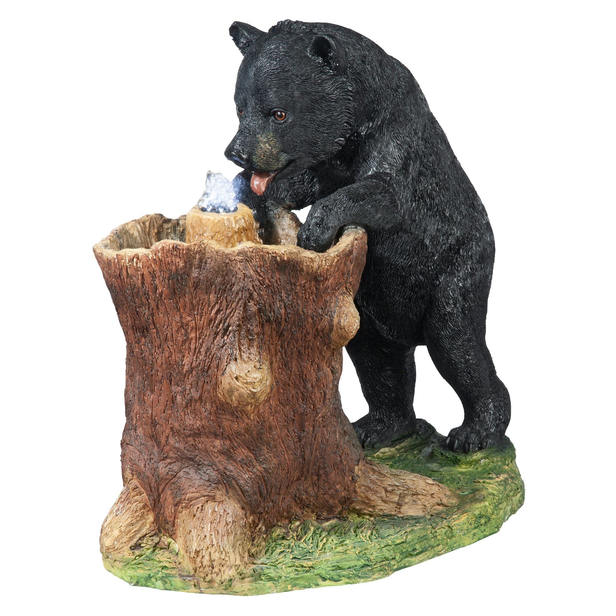 Toscano - Guzzling Gulp Black Bear Garden Fountain