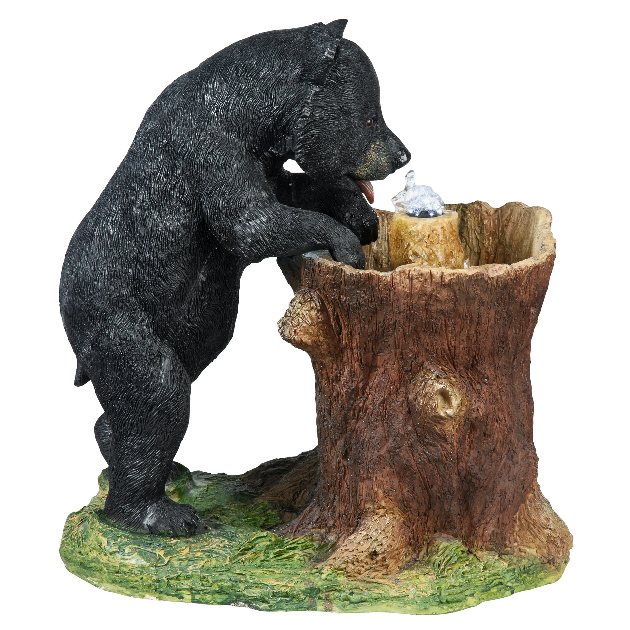 Toscano - Guzzling Gulp Black Bear Garden Fountain