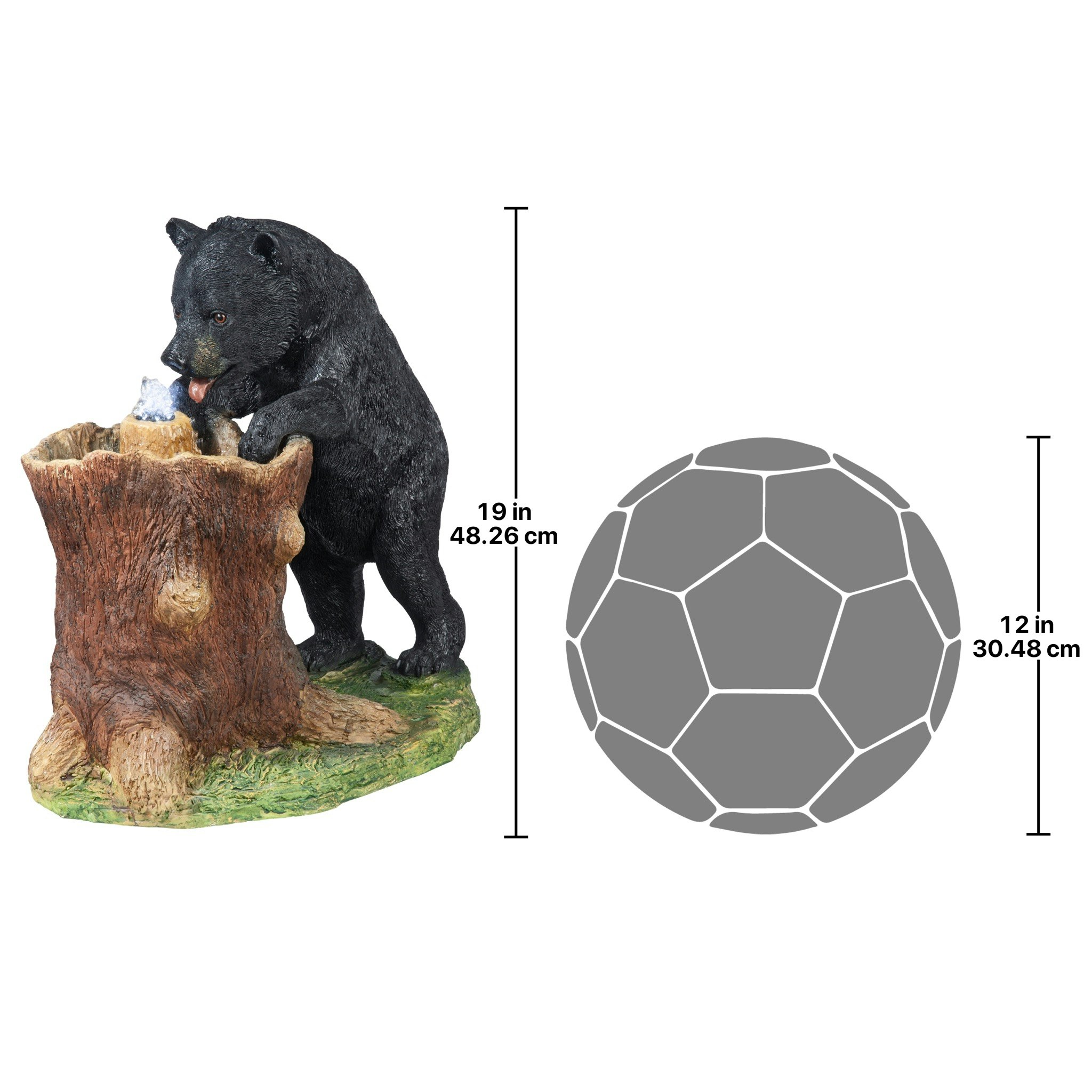 Toscano - Guzzling Gulp Black Bear Garden Fountain